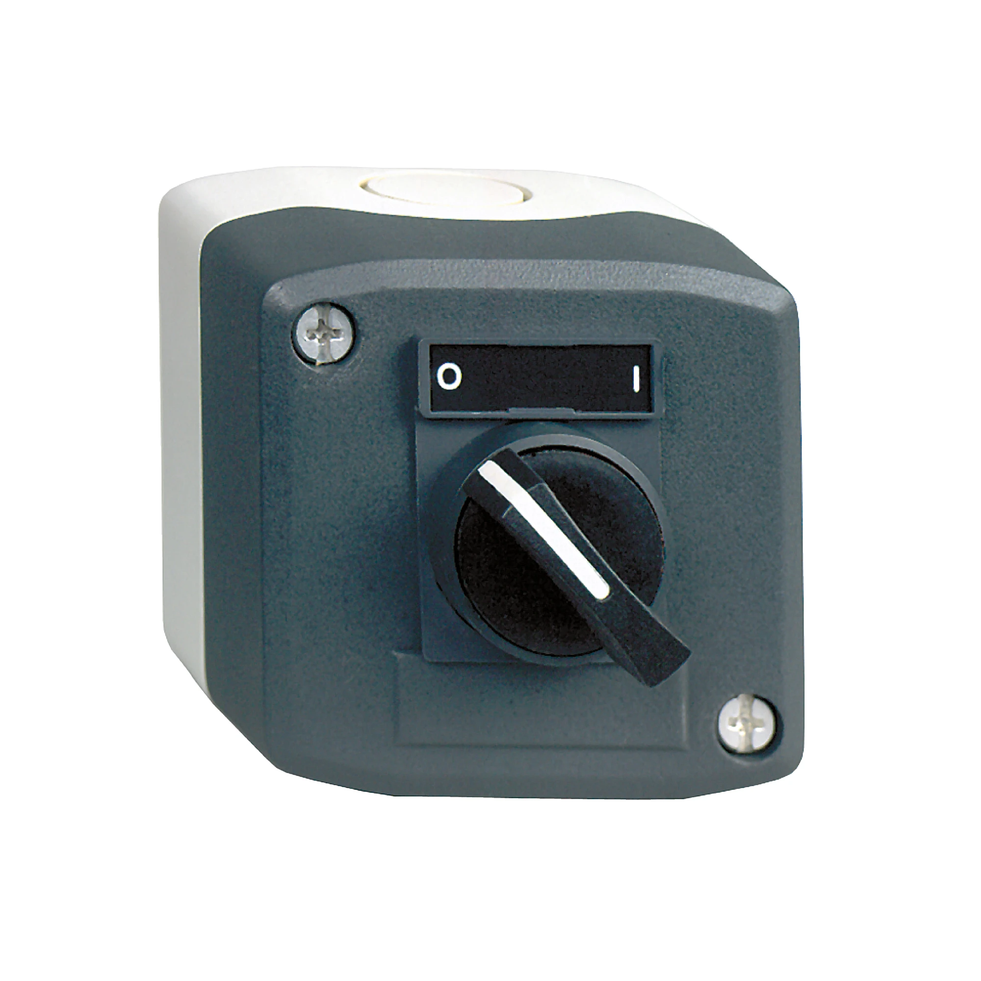 Schneider Electric XALD134 Surface mounting enclosure, Harmony XALD, plastic, dark grey, 1 selector switch, O-I, 22mm, 1S (img_001) Schneider Electric XALD134 Surface mounting enclosure, Harmony XALD, plastic, dark grey, 1 selector switch, O-I, 22mm, 1S (img_001)