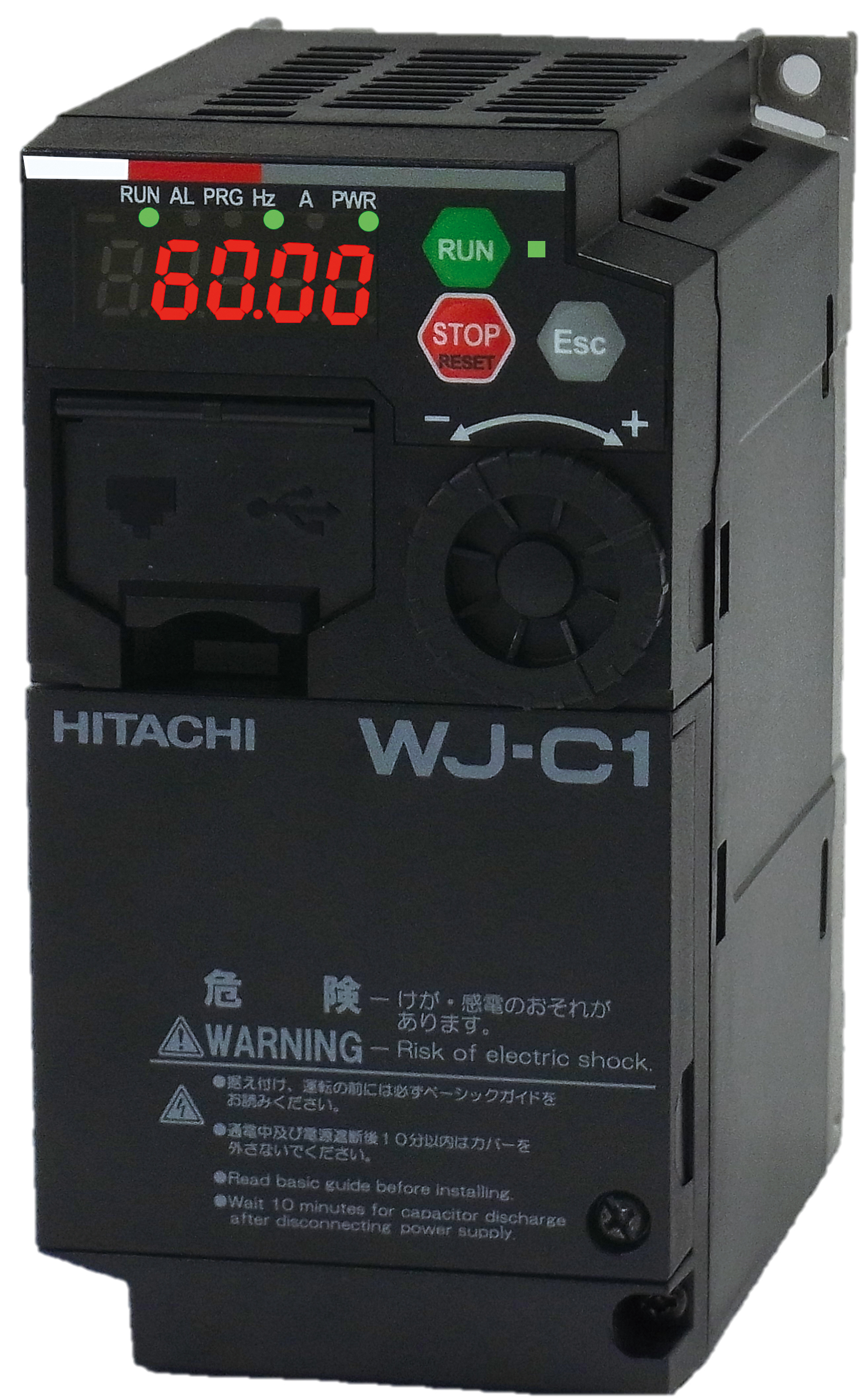 HITACHI C1-002SFE2 Frequency Inverter, 0.25 kW / 0.37 kW, 200–240 V HITACHI C1-002SFE2 Frequency Inverter, 0.25 kW / 0.37 kW, 200–240 V