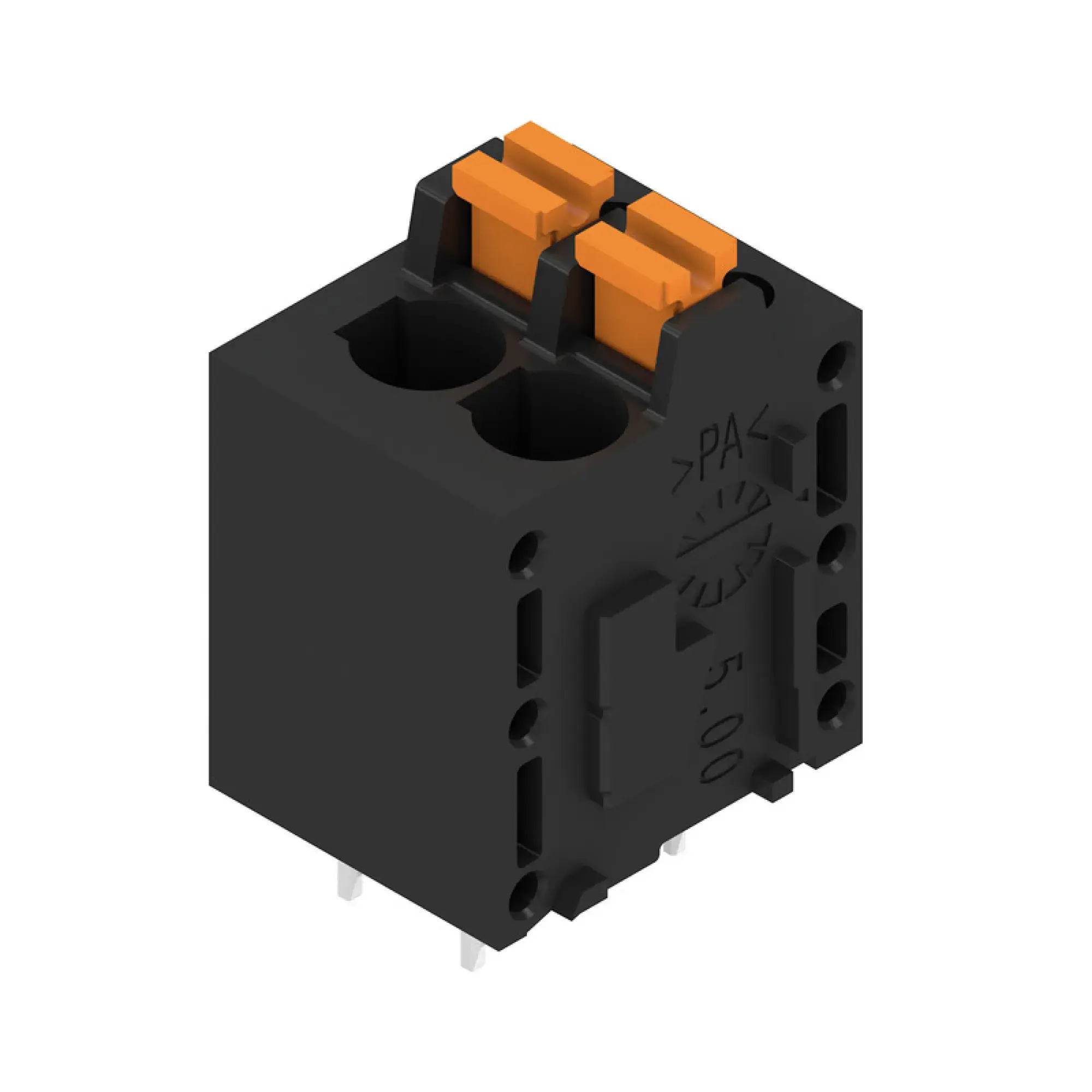 Weidmüller 1425030000 PCB terminal, 320 V, 24 A, Pitch in mm: 5.00, 2.5 mm², Number of poles: 2, PUSH IN with actuator, THT solder connection, 180°, Box (img_001)
