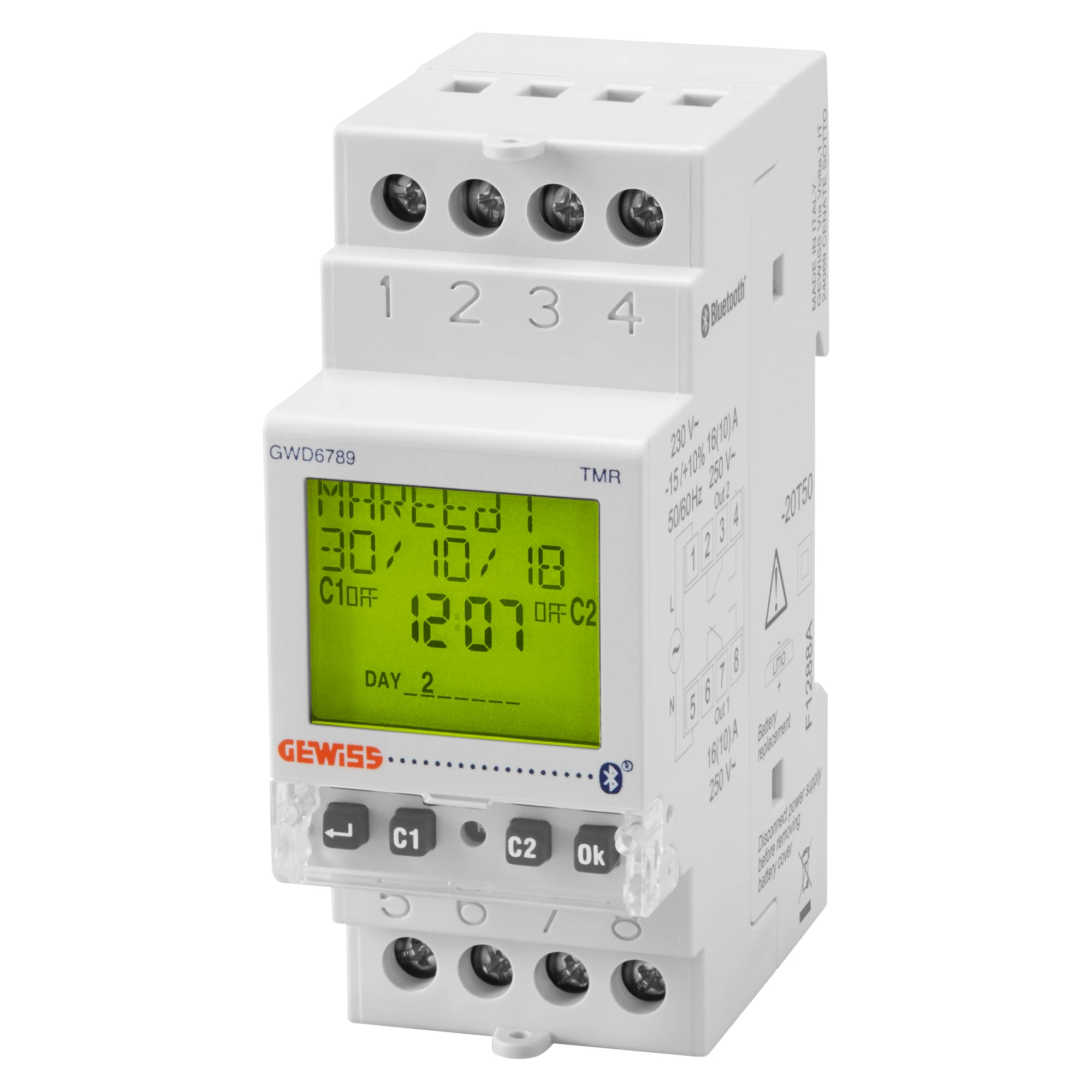 GEWISS GWD6789 TIME/ASTRONOMICAL SWITCH - CHARGE RESERVE 5 YEARS - 2 CHANGEOVER CONTACTS - 2 MODULES (img_001) GEWISS GWD6789 TIME/ASTRONOMICAL SWITCH - CHARGE RESERVE 5 YEARS - 2 CHANGEOVER CONTACTS - 2 MODULES (img_001)