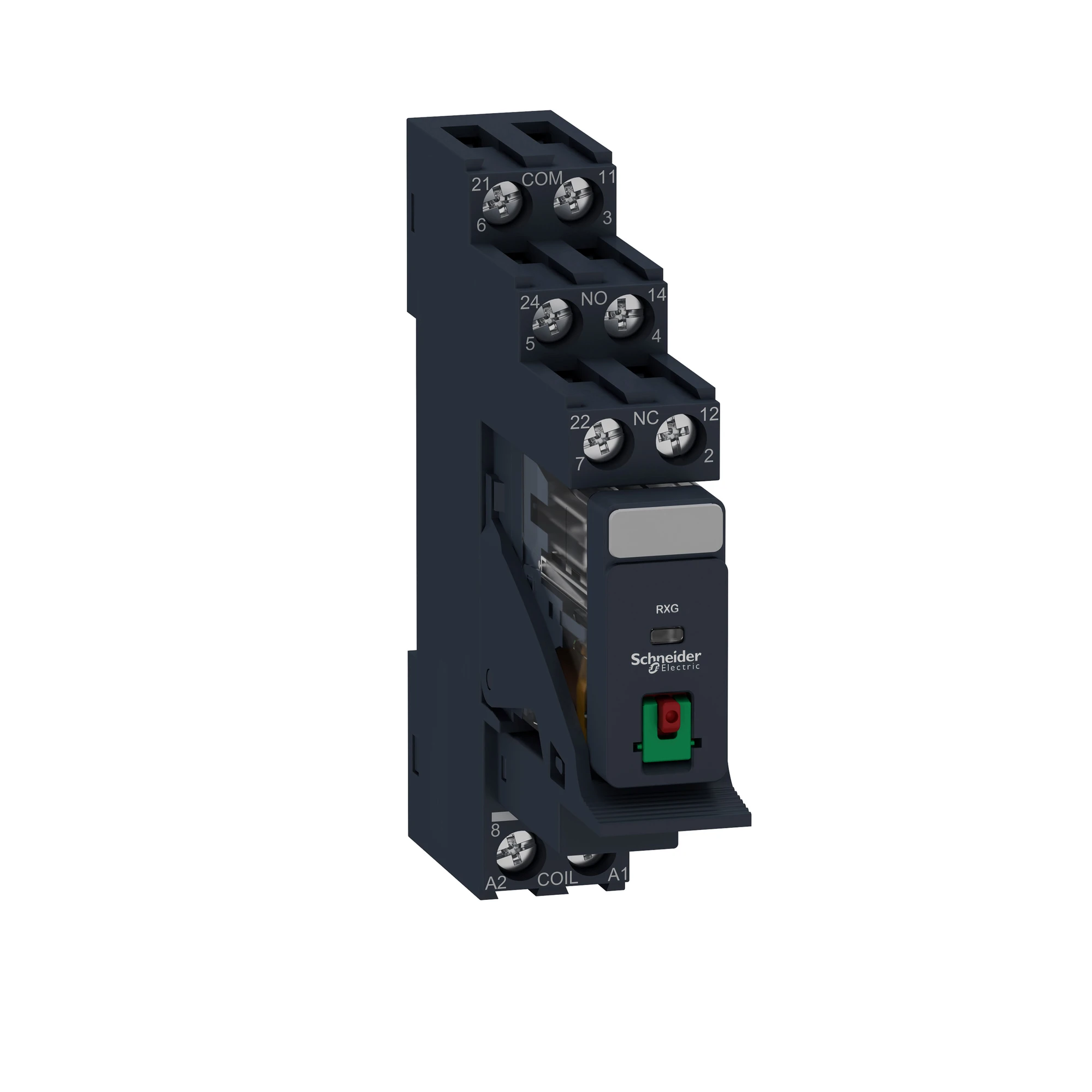 Schneider Electric RXG21B7PV Interface Relay 2W 5A 24VAC Test Button Socket Bracket Varistor+LED mounted (img_001)