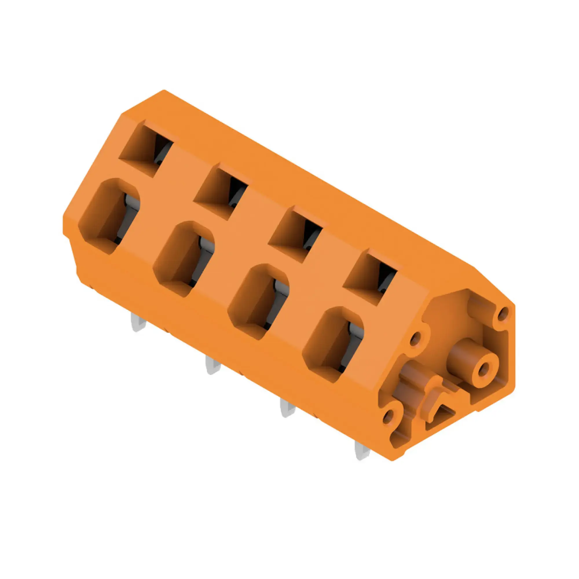 Weidmüller 1952590000 PCB terminal, 800 V, 24 A, Pitch in mm: 7.50, 2.5 mm², Number of poles: 4, Tension-clamp connection, THT solder connection, 135°, Box (img_001)