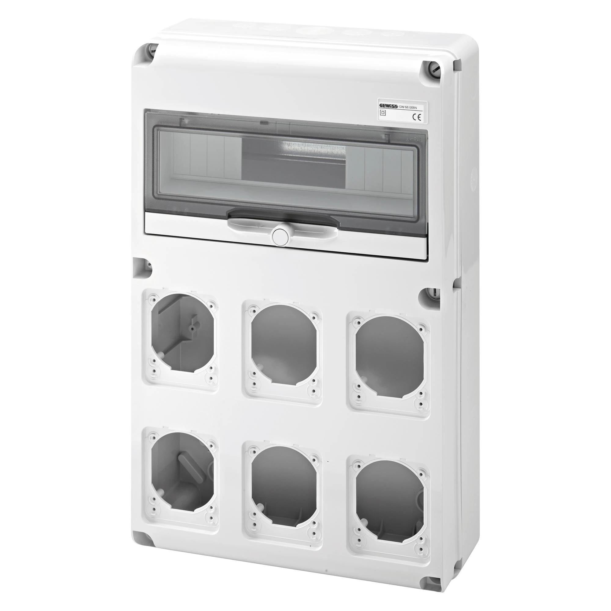GEWISS GW68008N Q-DIN 14 MODULES - 6 FLANGE IEC 309 16/32A IP44/67 - IP65 (img_001)