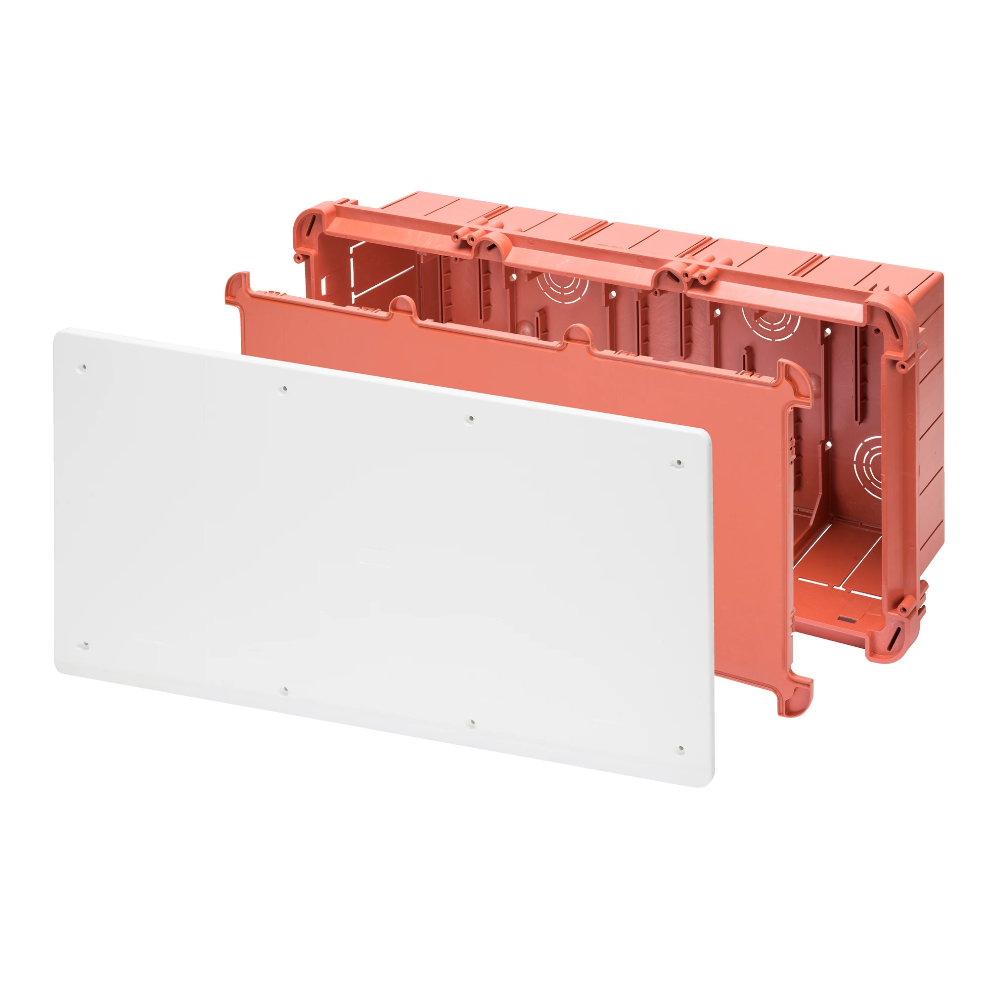 GEWISS GW48211 JUNCTION AND CONNECTION BOX FOR SIDE-BY-SIDE ASSEMBLY FOR UPRIGHTS - DIMENSIONS 520X260X121 - PLAIN PLUMBABLE LID - WHITE RAL9016 (img_001)