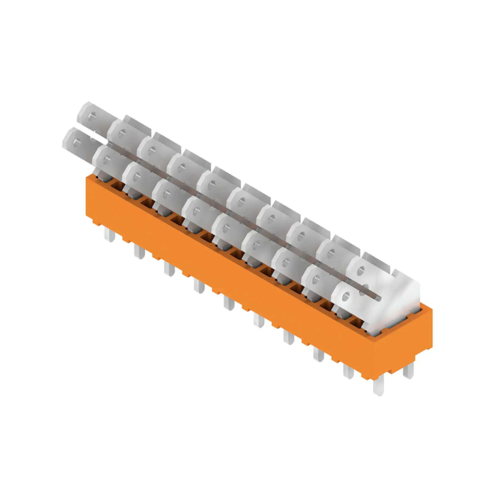 Weidmüller 9511870000 PCB terminal, 320 V, 24 A, Pitch in mm: 5.00, Number of poles: 10, Flat-blade connection, THT solder connection, 135°, Box (img_001) Weidmüller 9511870000 PCB terminal, 320 V, 24 A, Pitch in mm: 5.00, Number of poles: 10, Flat-blade connection, THT solder connection, 135°, Box (img_001)