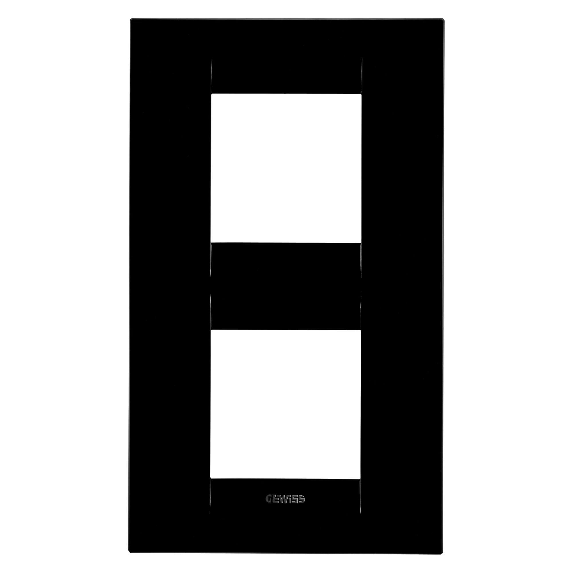 GEWISS GW16424TN GEO INTERNATIONAL PLATE - IN TECHNOPOLYMER - 2+2 MODULES VERTICAL - TONER BLACK- CHORUSMART (img_001)