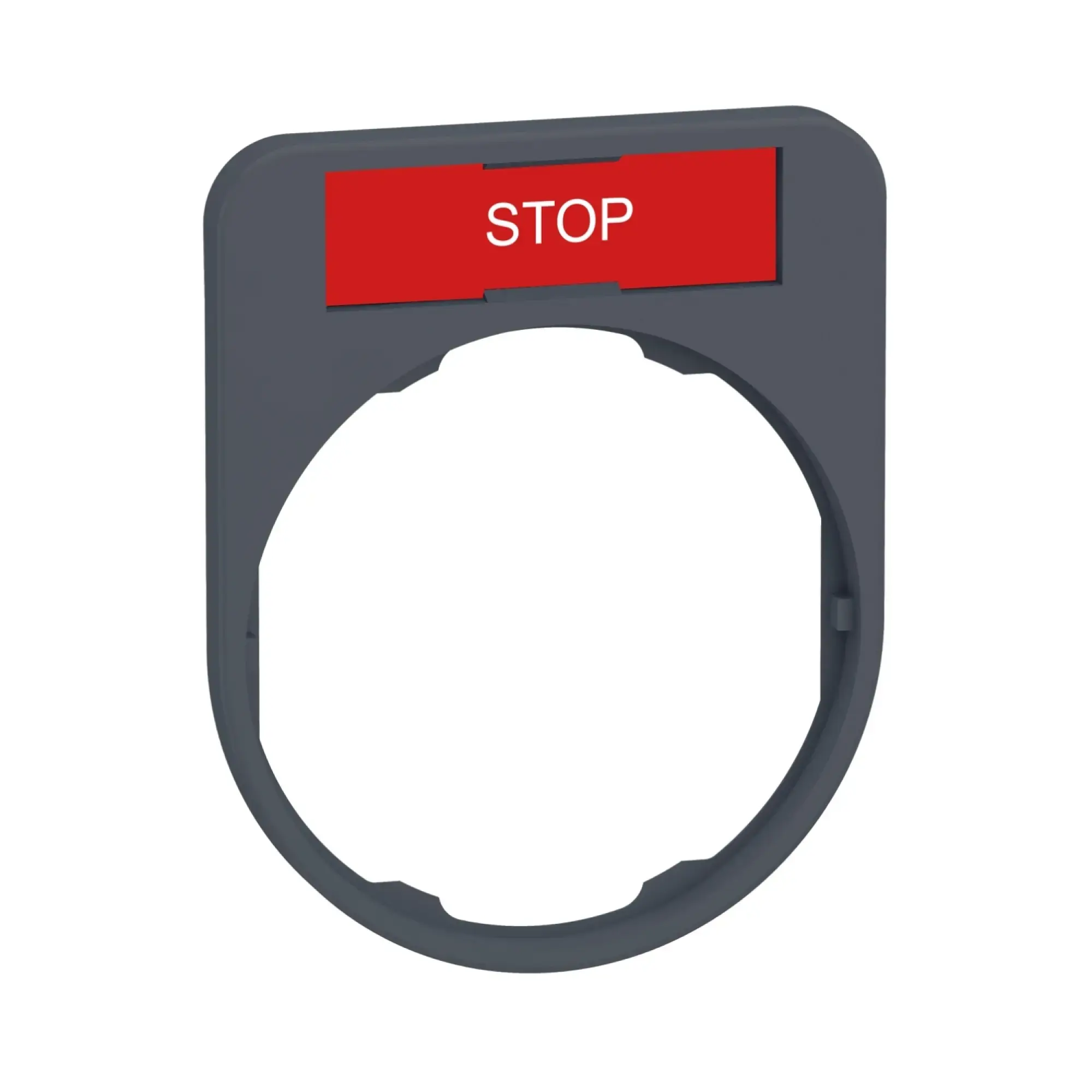 Schneider Electric ZBYF2304C0 Label holder 40x50mm, with STOP sign, for Harmony 30mm, in grey (img_002)