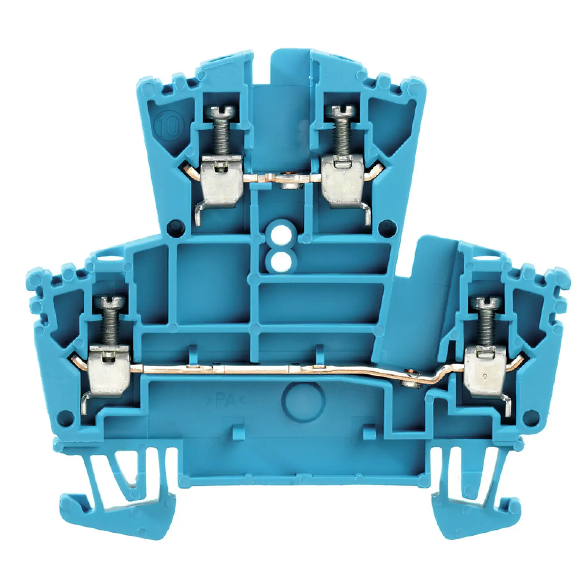 Weidmüller 1021580000 Multi-tier modular terminal, Screw connection, blue, 2.5 mm², 400 V, 400 V, Number of connections: 4, Number of levels: 2, TS 35, V-0, Wemid (img_001)