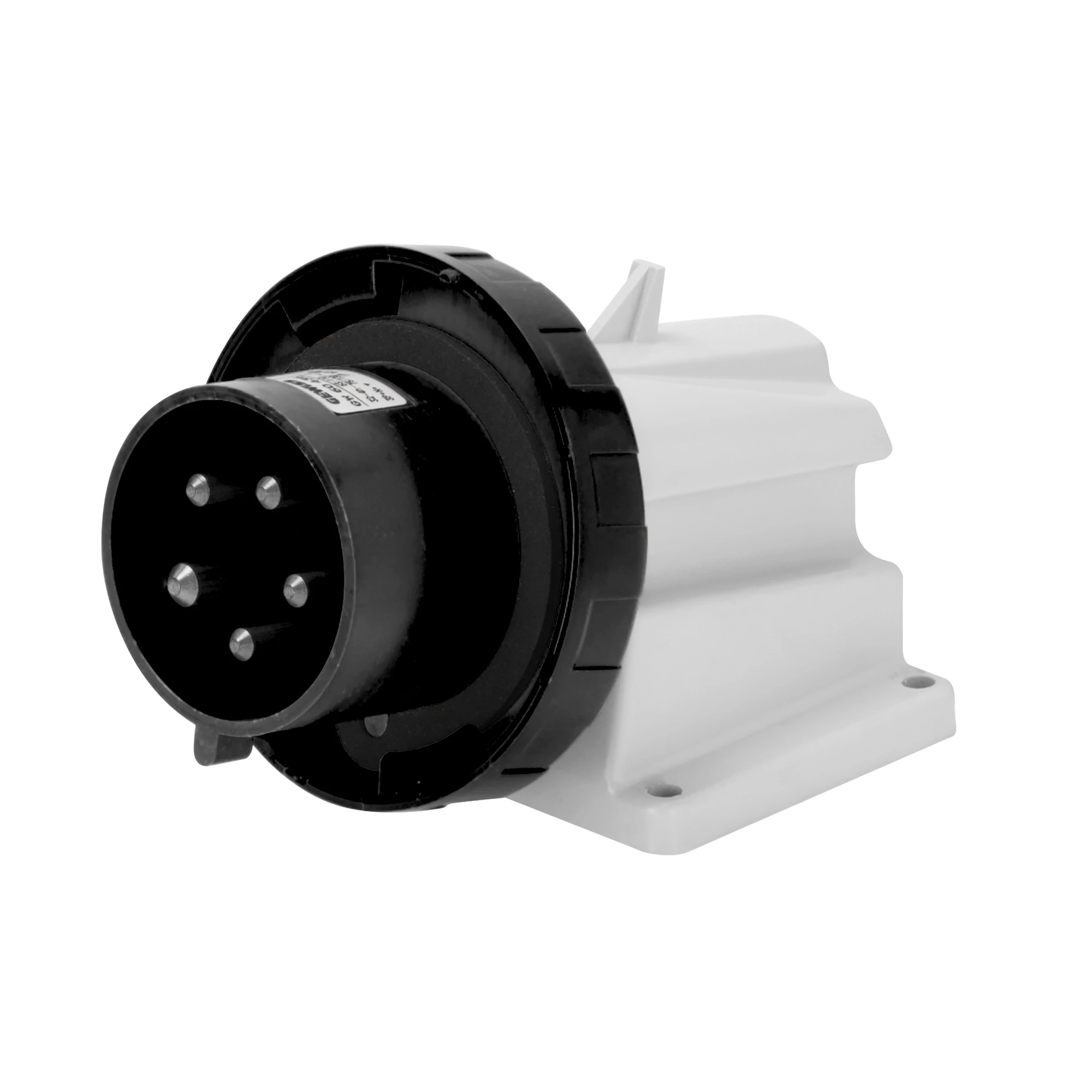 GEWISS GW60433 90° ANGLED SURFACE MOUNTING INLET - IP67 - 3P+N+E 16A 480-500V 50/60HZ - BLACK - 7H - SCREW WIRING (img_001)