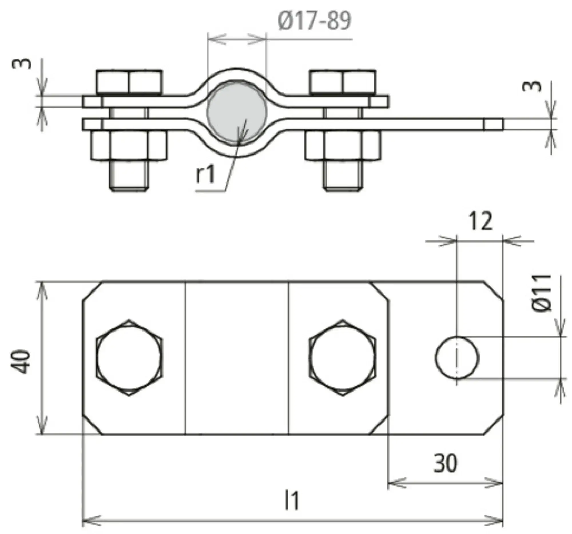 Dehn 410034 Earthing pipe clamp D 26.9mm St/tZn with hole D 11mm (img_004)