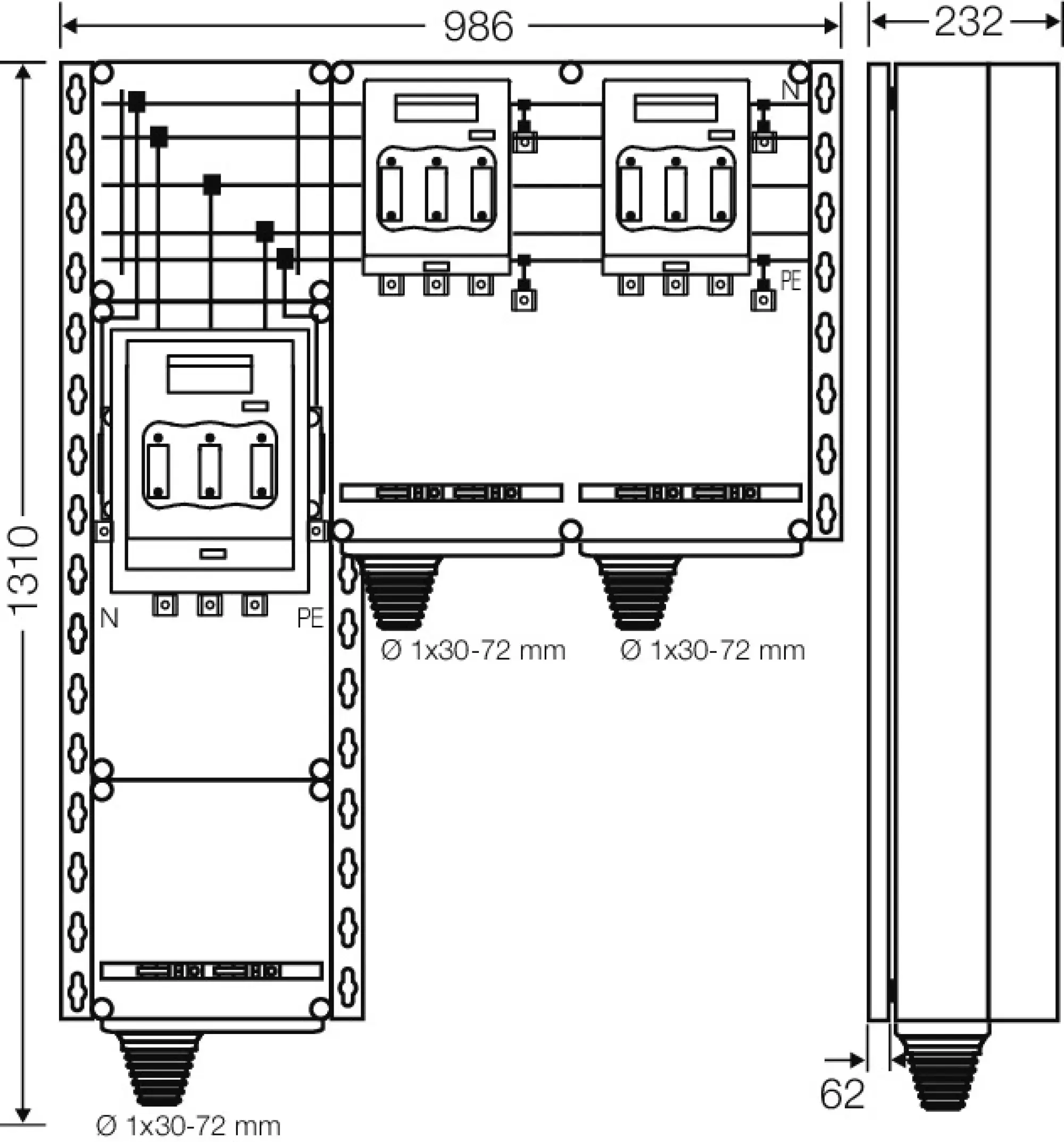 Hensel 20001587 PV-Wechselrichter-Sammler, 220kVA, 3-phasige Wechselrichter Mi PV 7348 (img_002)