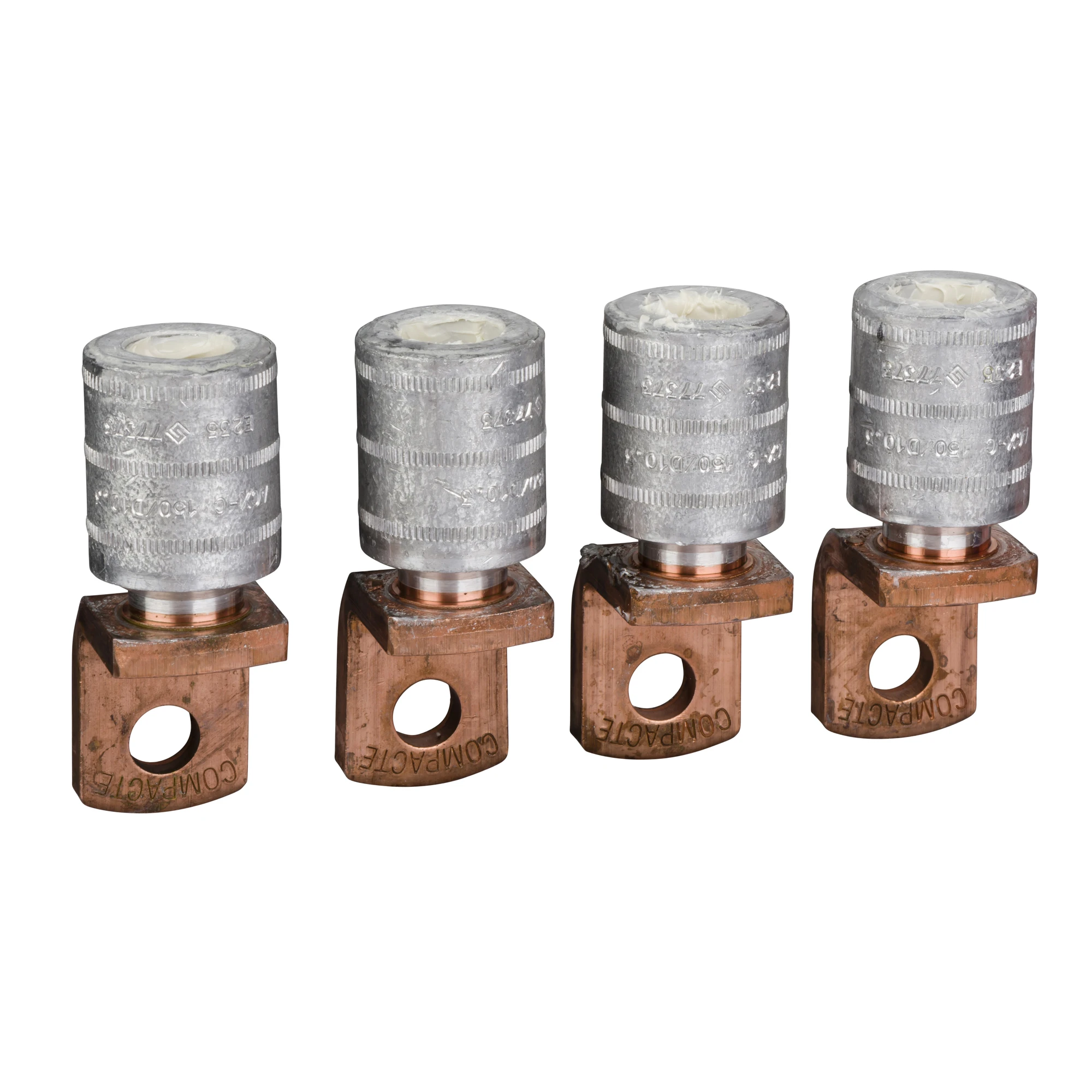Schneider Electric LV429505 Crimped Cable Lugs for Aluminum Cables (4 pcs.), 150mm², with Phase Barriers (img_001) Schneider Electric LV429505 Crimped Cable Lugs for Aluminum Cables (4 pcs.), 150mm², with Phase Barriers (img_001)