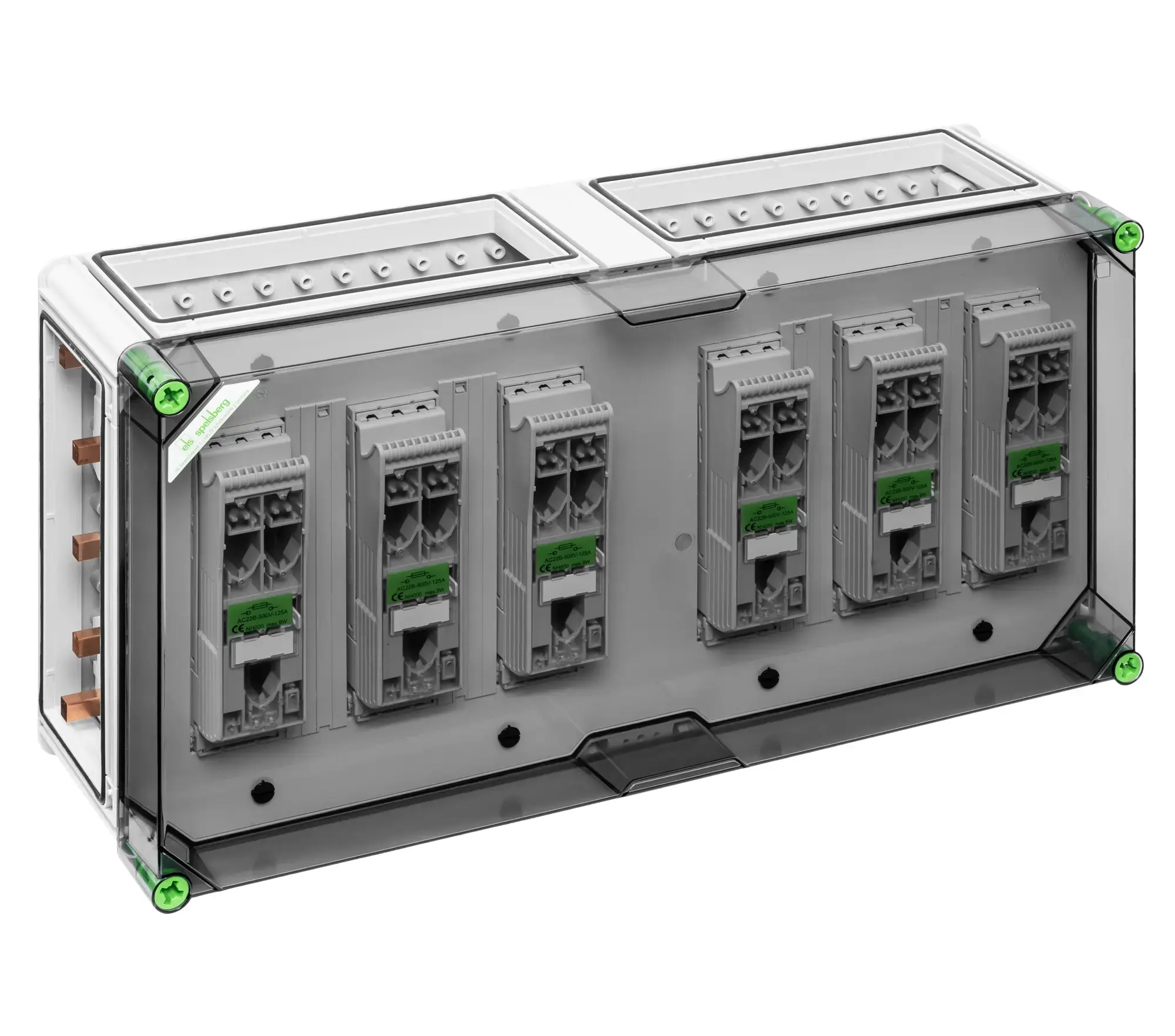 Spelsberg 04646586 NH fuse enclosure, Type of protection IP65, Impact strength IK08, Protection class II, Rated voltage 690V AC, Halogen free (img_001) Spelsberg 04646586 NH fuse enclosure, Type of protection IP65, Impact strength IK08, Protection class II, Rated voltage 690V AC, Halogen free (img_001)