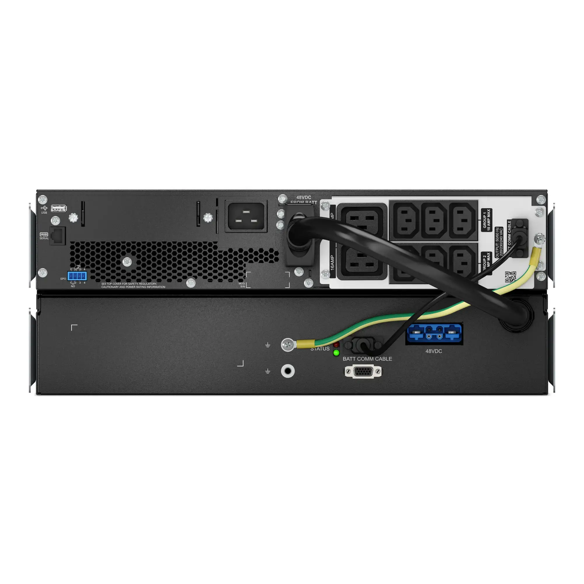 APC SRTL2200RM4UXLI APC Smart-UPS On-Line, 2200kVA, Lithium-Ionen, Rackmontage 4HE, 230V, 6x C13+2x C19 IEC Ausgänge, SmartSlot, verlängerte Laufzeit, Rack-Einbausatz (img_001) APC SRTL2200RM4UXLI APC Smart-UPS On-Line, 2200kVA, Lithium-Ionen, Rackmontage 4HE, 230V, 6x C13+2x C19 IEC Ausgänge, SmartSlot, verlängerte Laufzeit, Rack-Einbausatz (img_001)