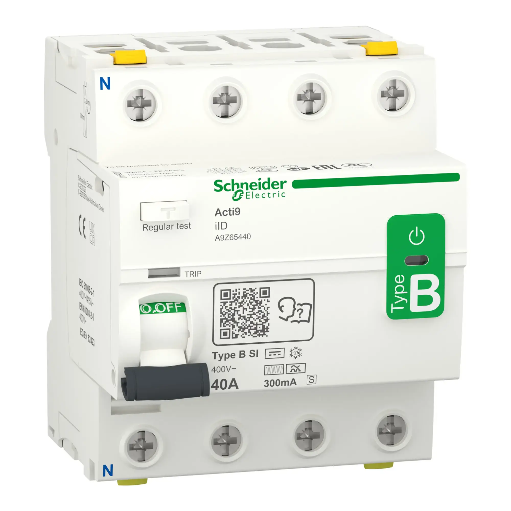 Schneider Electric A9Z65440 Residual Current Circuit Breaker All-Current-Sensitive iID, 4P, 40A, Type B-SI, 300mA, selective (img_002)