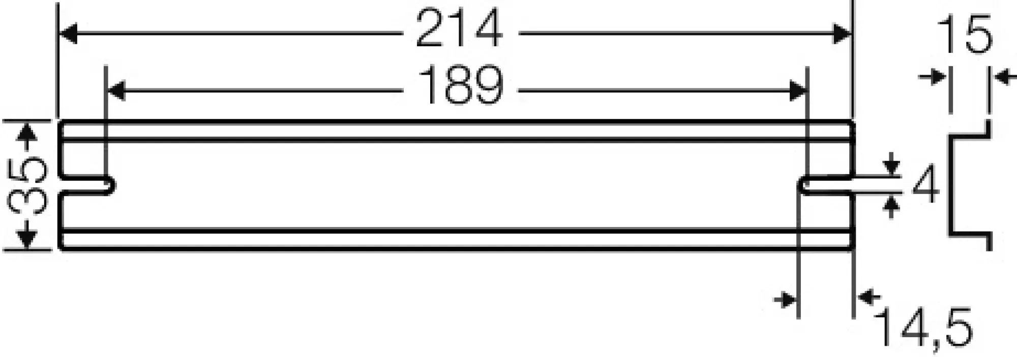 Hensel 62000348 Tragschiene 214 mm, für DK / KF / EB 50..... DK TS 50 Q (img_002)