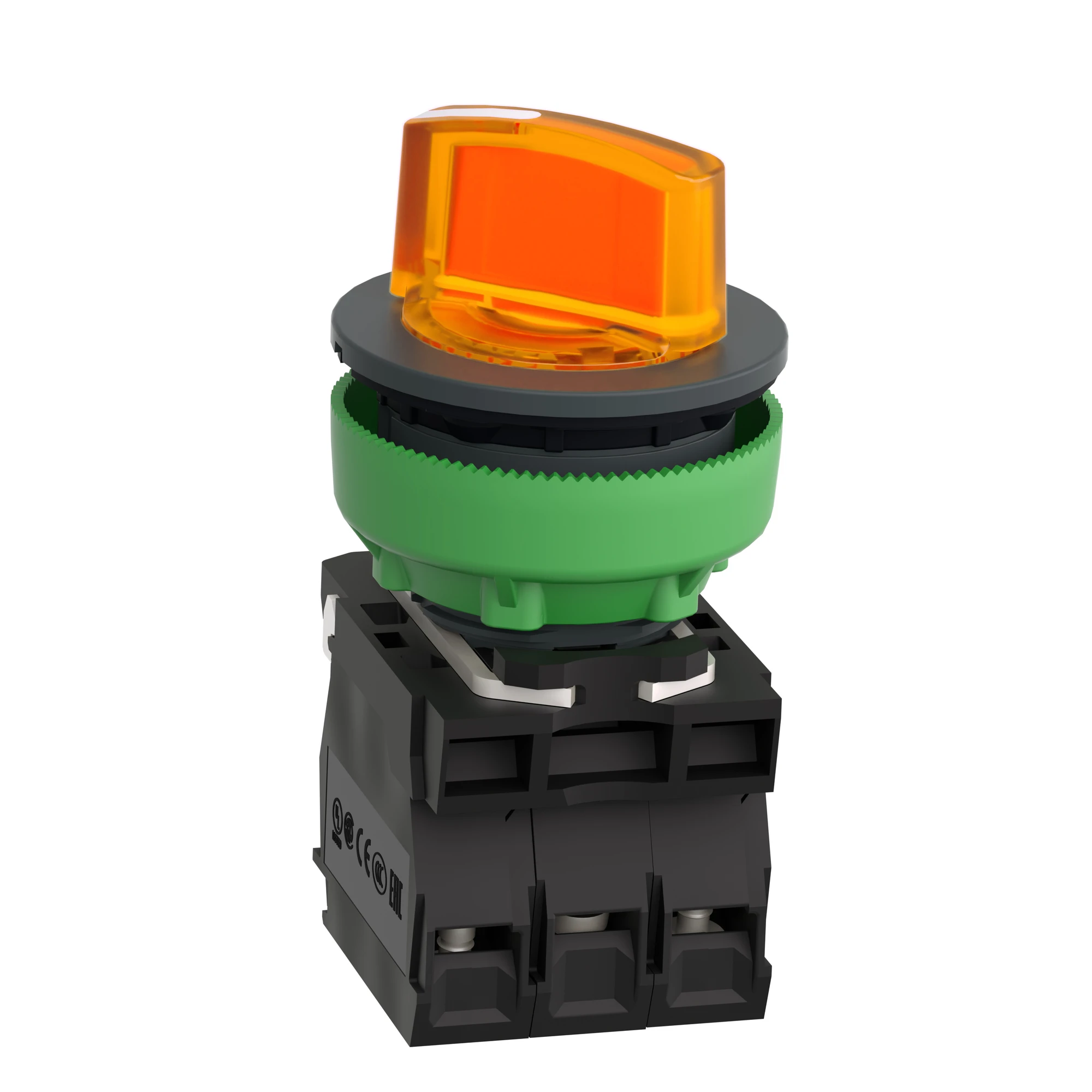 Schneider Electric XB5FK125G5 Illuminated Selector Switch, Harmony XB5F, Plastic, Orange, 30mm, Universal LED, 2 Positions, 1NC + 1NO, 110-120V AC (img_006) Schneider Electric XB5FK125G5 Illuminated Selector Switch, Harmony XB5F, Plastic, Orange, 30mm, Universal LED, 2 Positions, 1NC + 1NO, 110-120V AC (img_006)