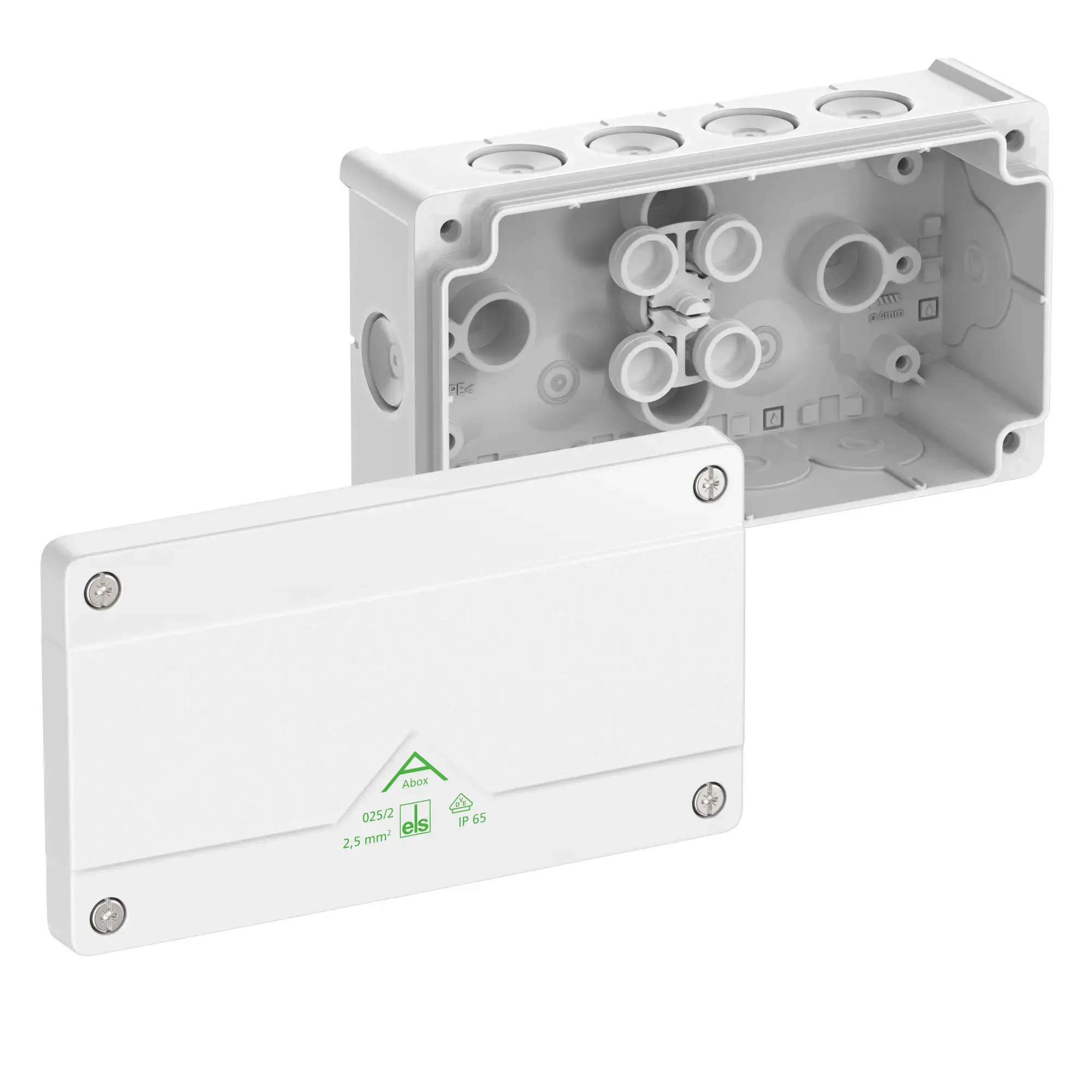 Spelsberg 80210201 Junction box, Type of protection IP66, max. 2,5², Impact strength IK07, Protection class II, Ui 1000V AC, Ui 1000V DC, DLG, VDE, Halogen free (img_001)