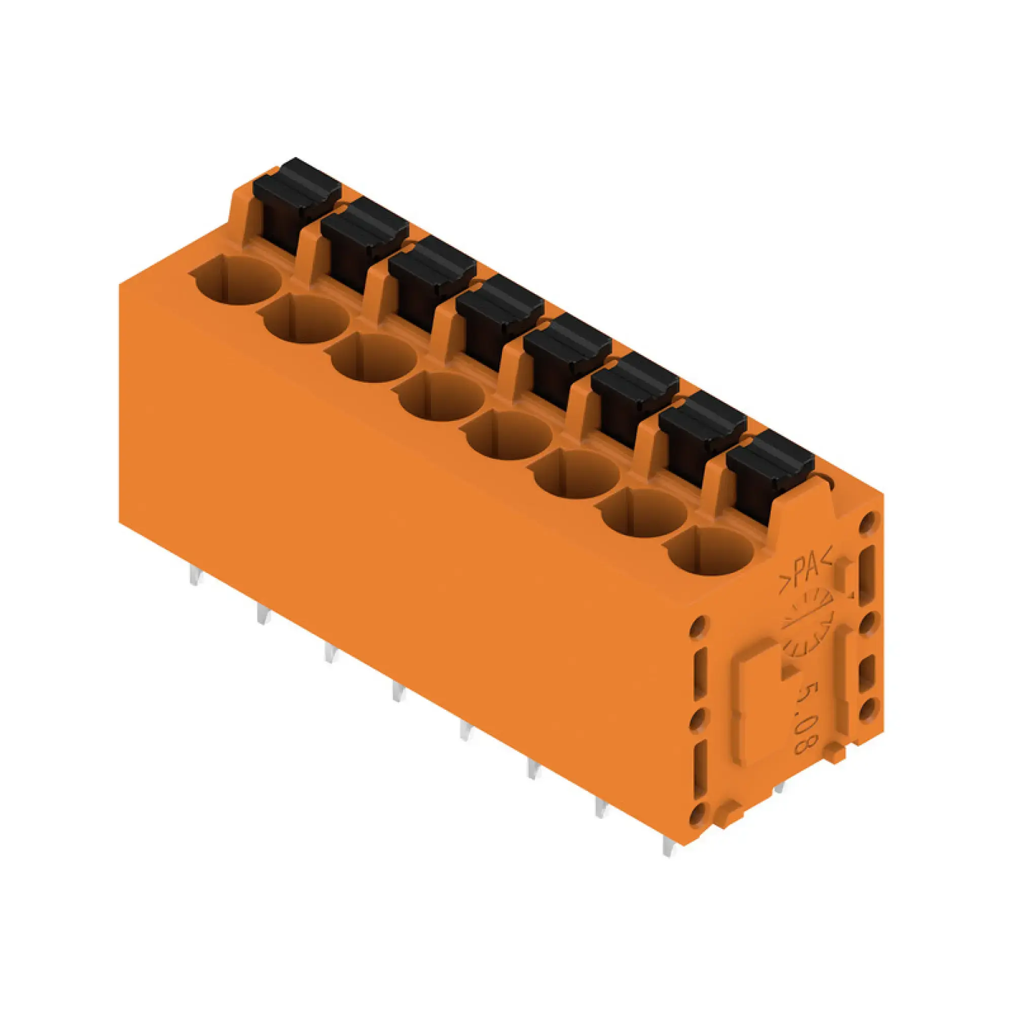 Weidmüller 1331200000 PCB terminal, 320 V, 24 A, Pitch in mm: 5.08, 2.5 mm², Number of poles: 8, PUSH IN with actuator, THT solder connection, 180°, Box (img_001)