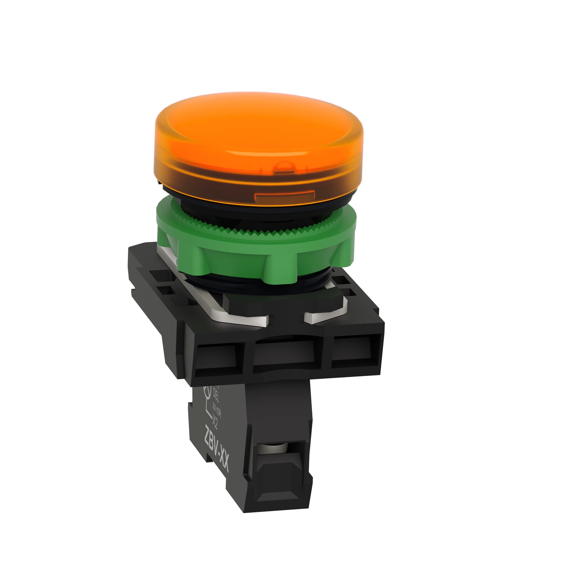 Schneider Electric XB5AVG5 Pilot light, Harmony XB5, plastic, orange, 22mm, universal LED, smooth dome, 110-120V AC (img_005)