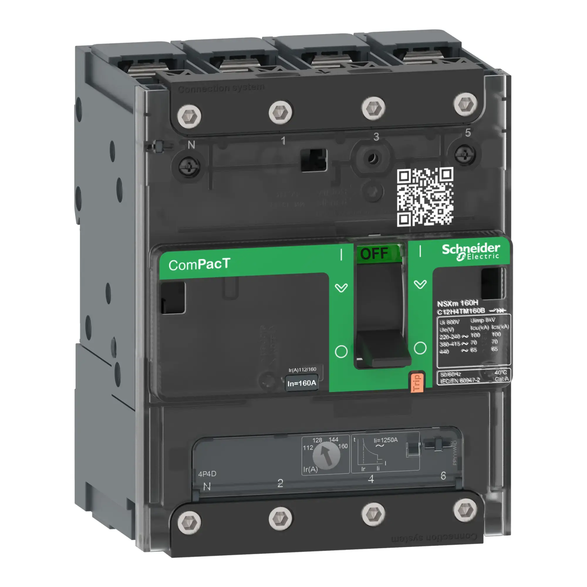 Schneider Electric C11B6TM025B Compact circuit breaker ComPacT NSXm 25A TM25D 4P3D 25kA/415V Busbar connection (img_002)