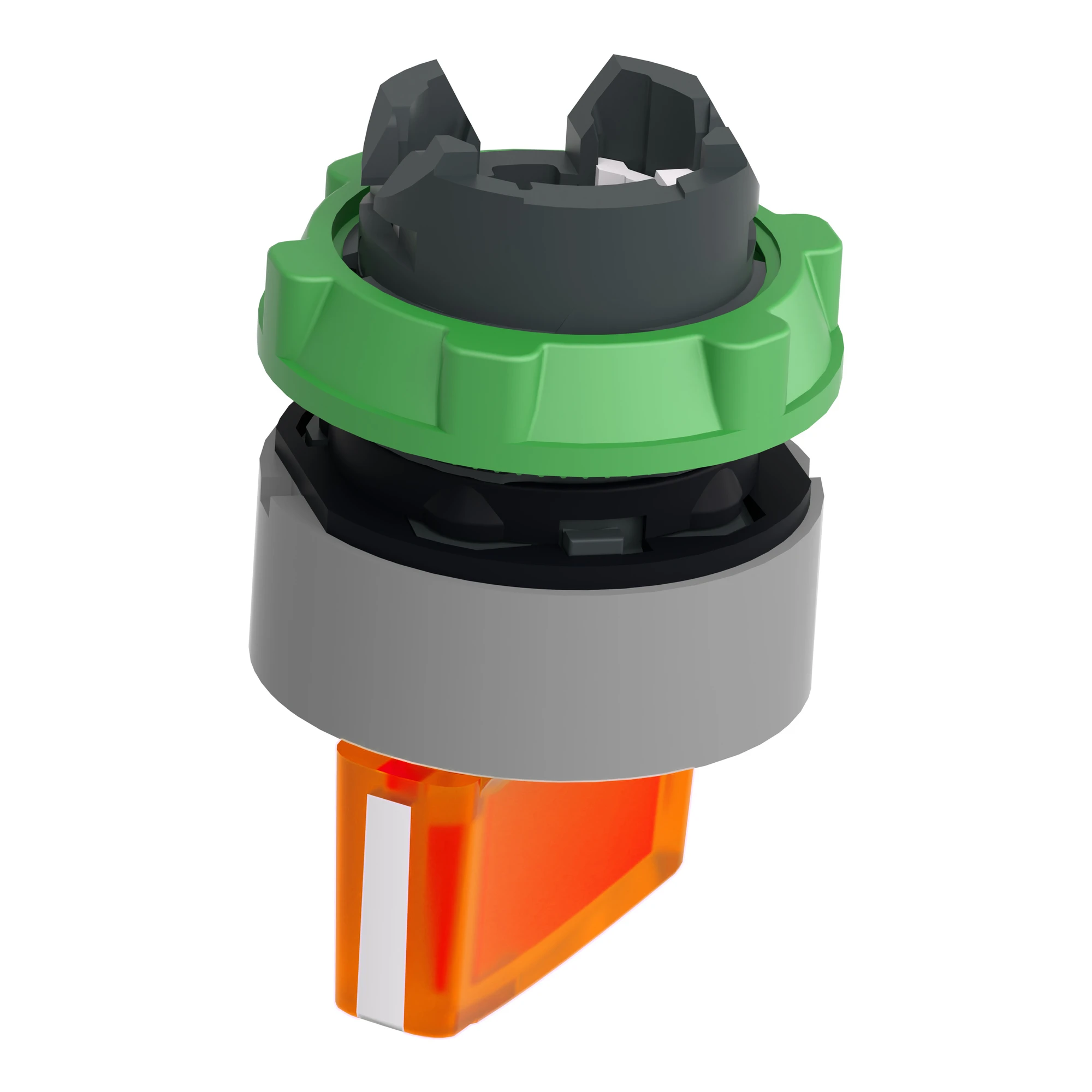 Schneider Electric ZB5AK1453C0 Illuminated selector switch, front element, Harmony XB5, plastic, 22mm, orange, for universal LED, 2 positions, momentary (img_006)
