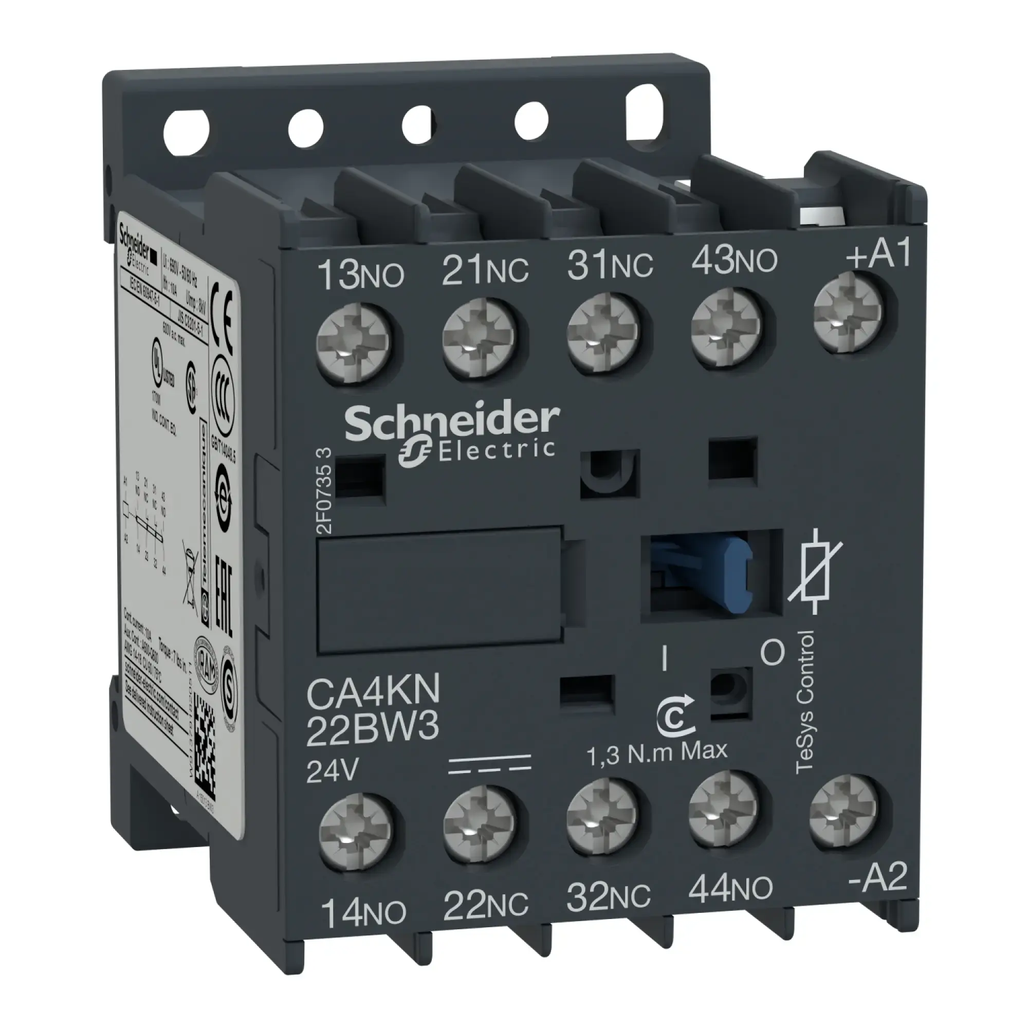 Schneider Electric CA4KN22FW3 Auxiliary contactor, 2NO+2NC, 110V DC, 1.8W (img_002)