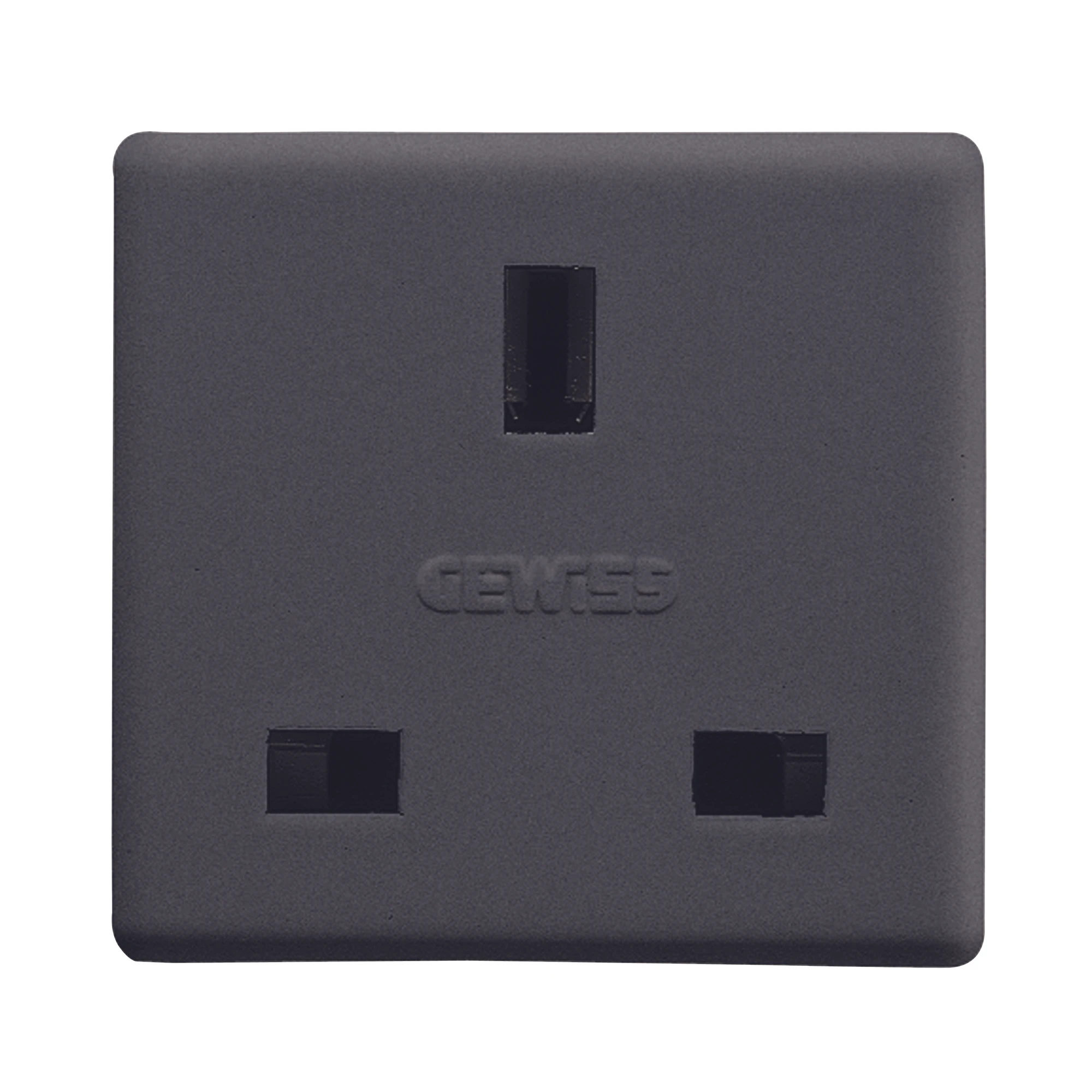 GEWISS GW21208 BRITISH STANDARD SOCKET-OUTLET 250V ac - 2P+E 13A - 2 MODULES - SYSTEM BLACK (img_001)