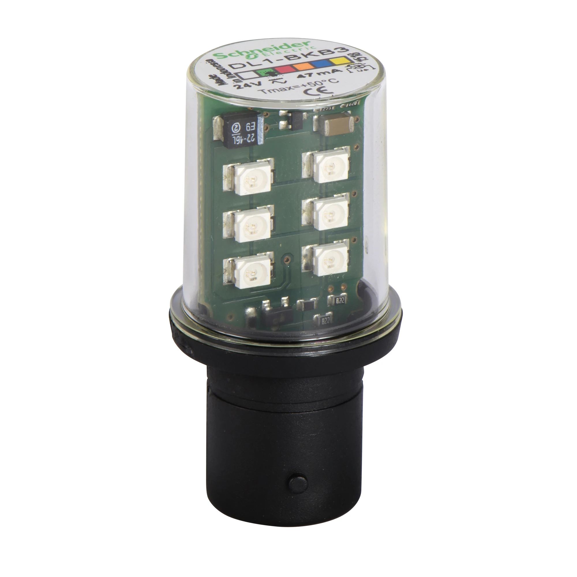 Schneider Electric DL1BKB3 LED Module, Flashing Light Green, BA 15d, 24 V (img_001)