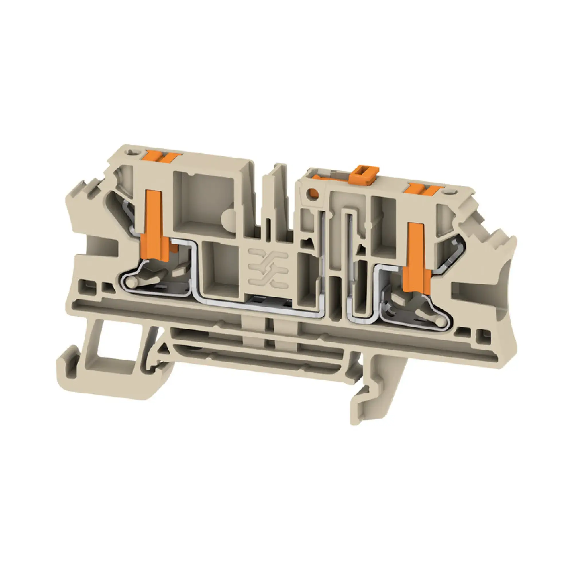 Weidmüller 2898740000 Test-disconnect terminal, PUSH IN, dark beige, 4 mm², 20 A, 500 V, Number of connections: 2, Number of levels: 1 (img_001)