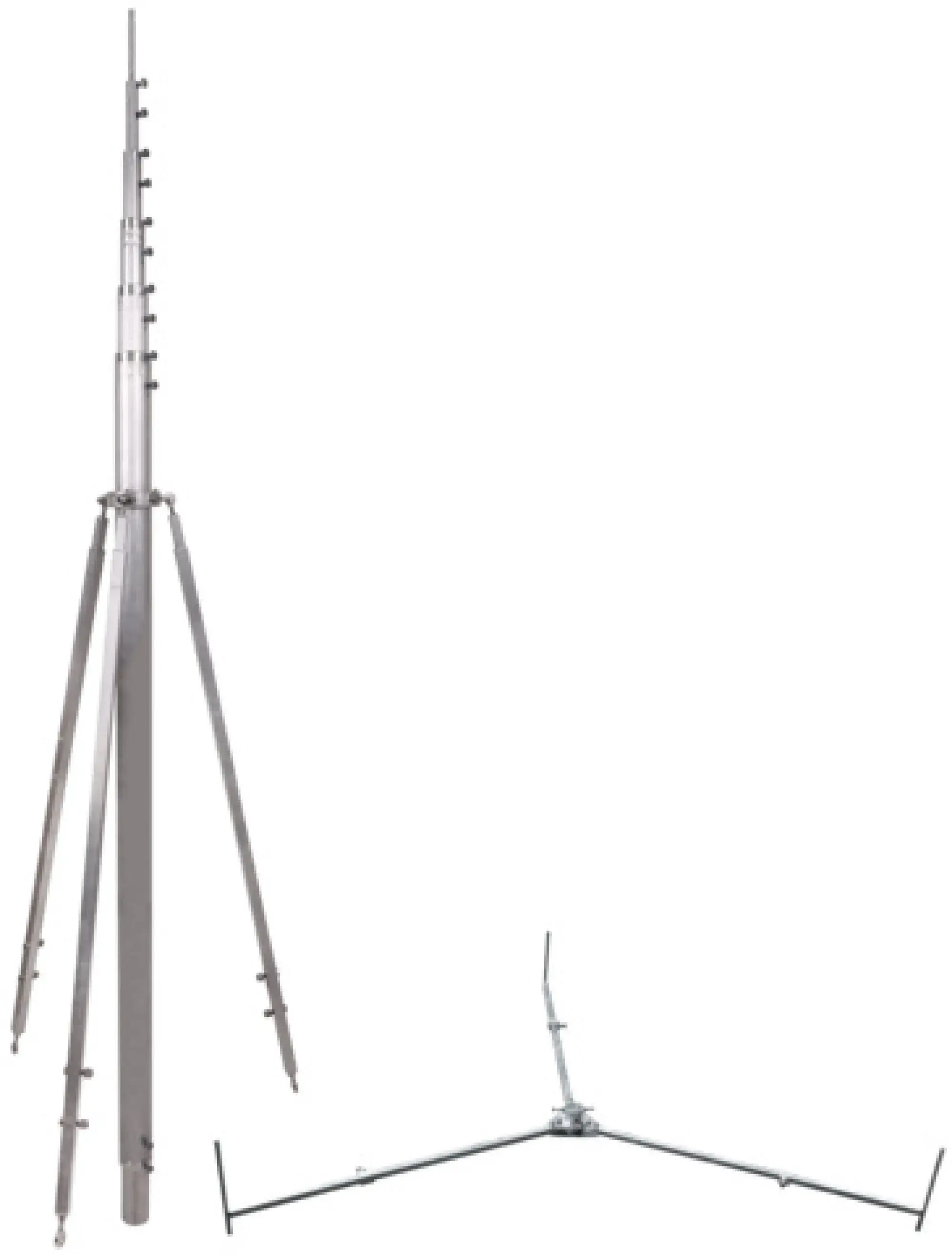 Dehn 105716 -SET-tele. air-term. rod w. brace L8.0m Al & tripod R1435mm HDG steel (St/tZn) (img_001)