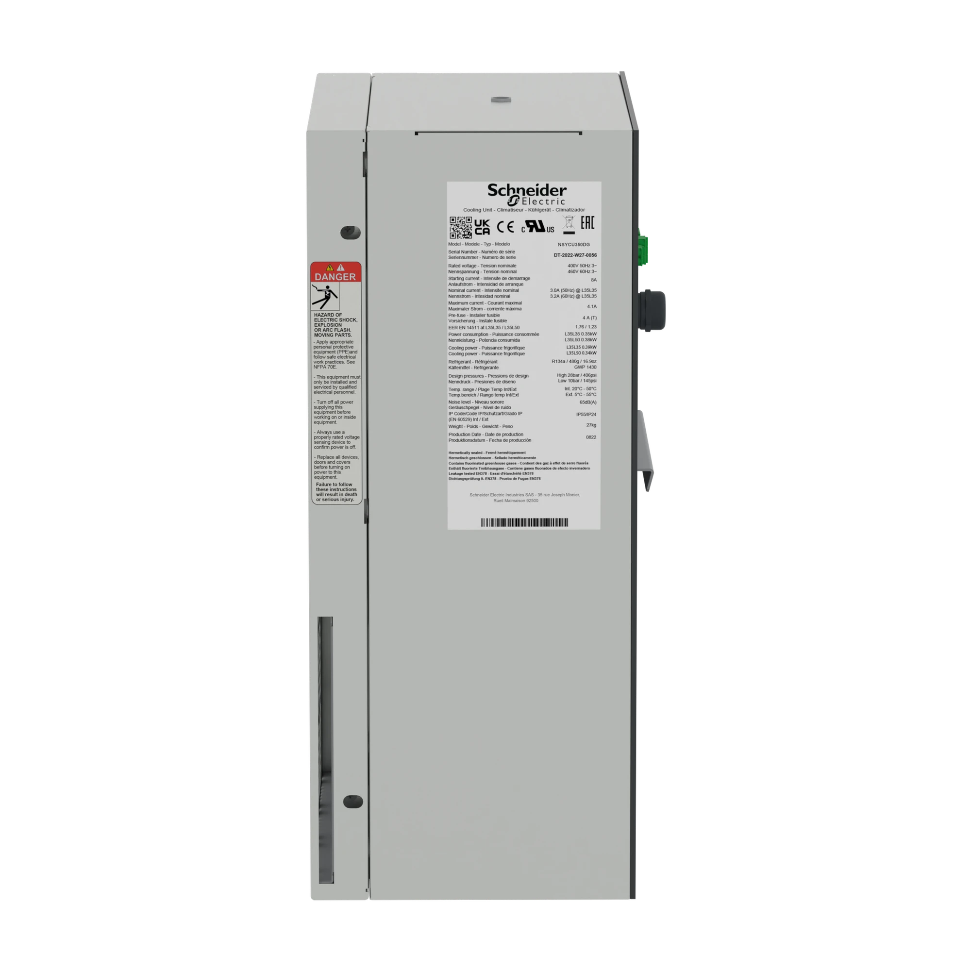 Schneider Electric NSYCU350DG Wall-mounted cooling unit, connected, Climasys CU, 350W, 230V, 50/60Hz, IP55 (img_006) Schneider Electric NSYCU350DG Wall-mounted cooling unit, connected, Climasys CU, 350W, 230V, 50/60Hz, IP55 (img_006)