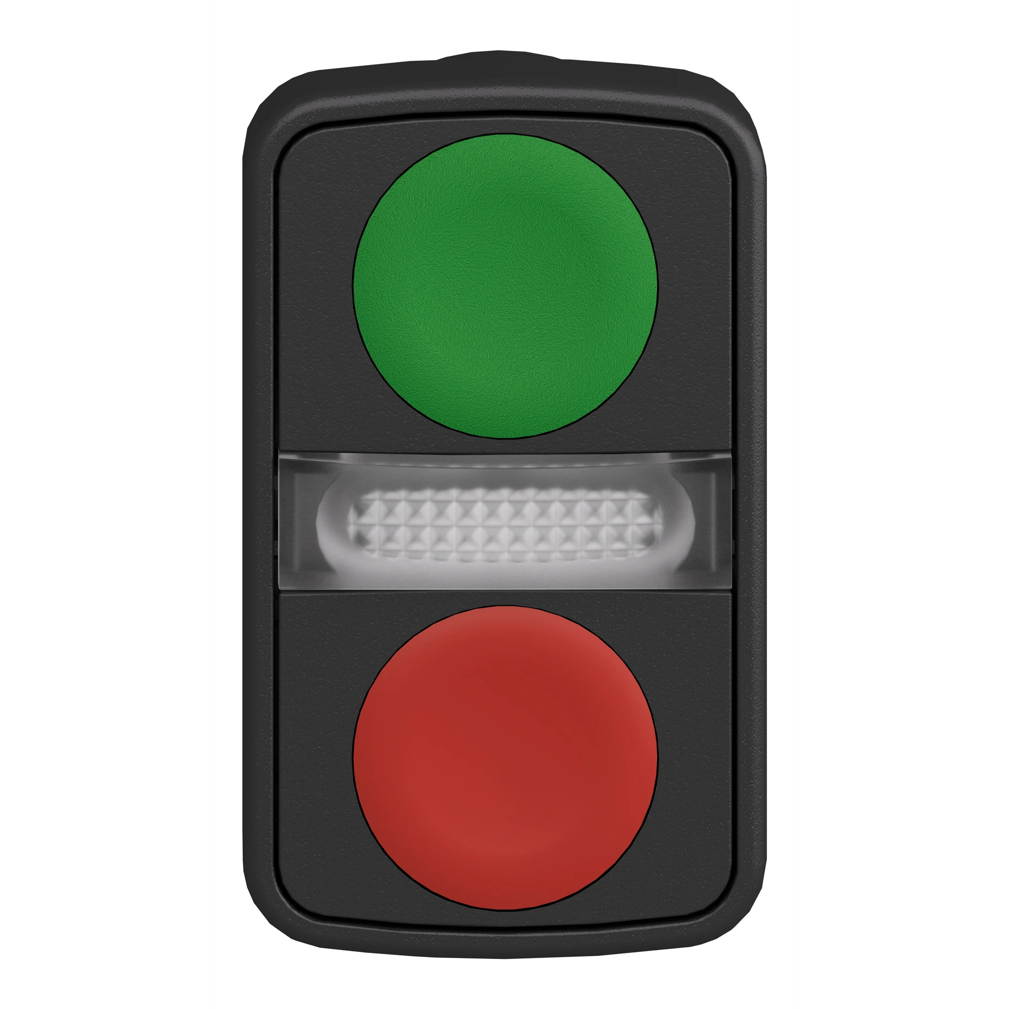 Schneider Electric ZB5AW7A3740 Double pushbutton, front element, Harmony XB5, plastic, 22mm, green, red, unlabelled, illuminated (img_004)