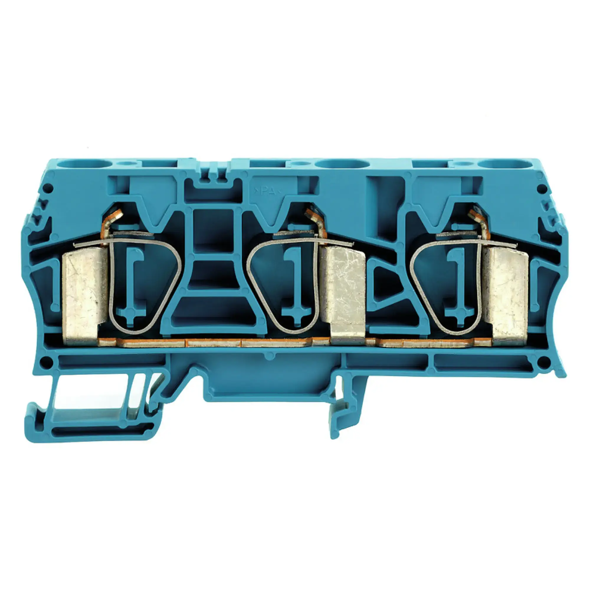 Weidmüller 1768330000 Feed-through terminal block, Tension-clamp connection, blue, 16 mm², 76 A, 800 V, Number of connections: 3 (img_001) Weidmüller 1768330000 Feed-through terminal block, Tension-clamp connection, blue, 16 mm², 76 A, 800 V, Number of connections: 3 (img_001)
