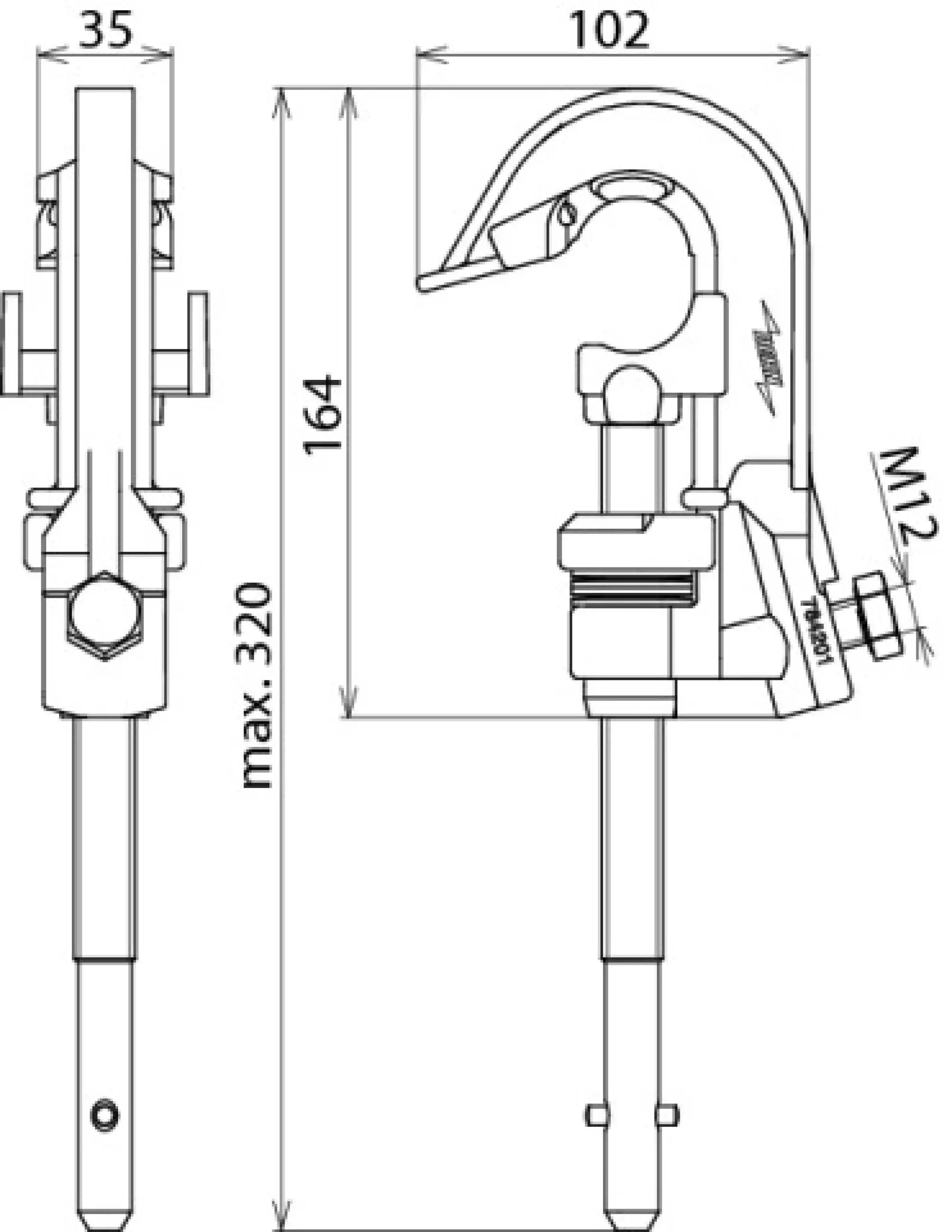 Dehn 784201 Phase screw clamp D 4-30mm T pin shaft for cable lug Type PK1 16-70mm² (img_002)