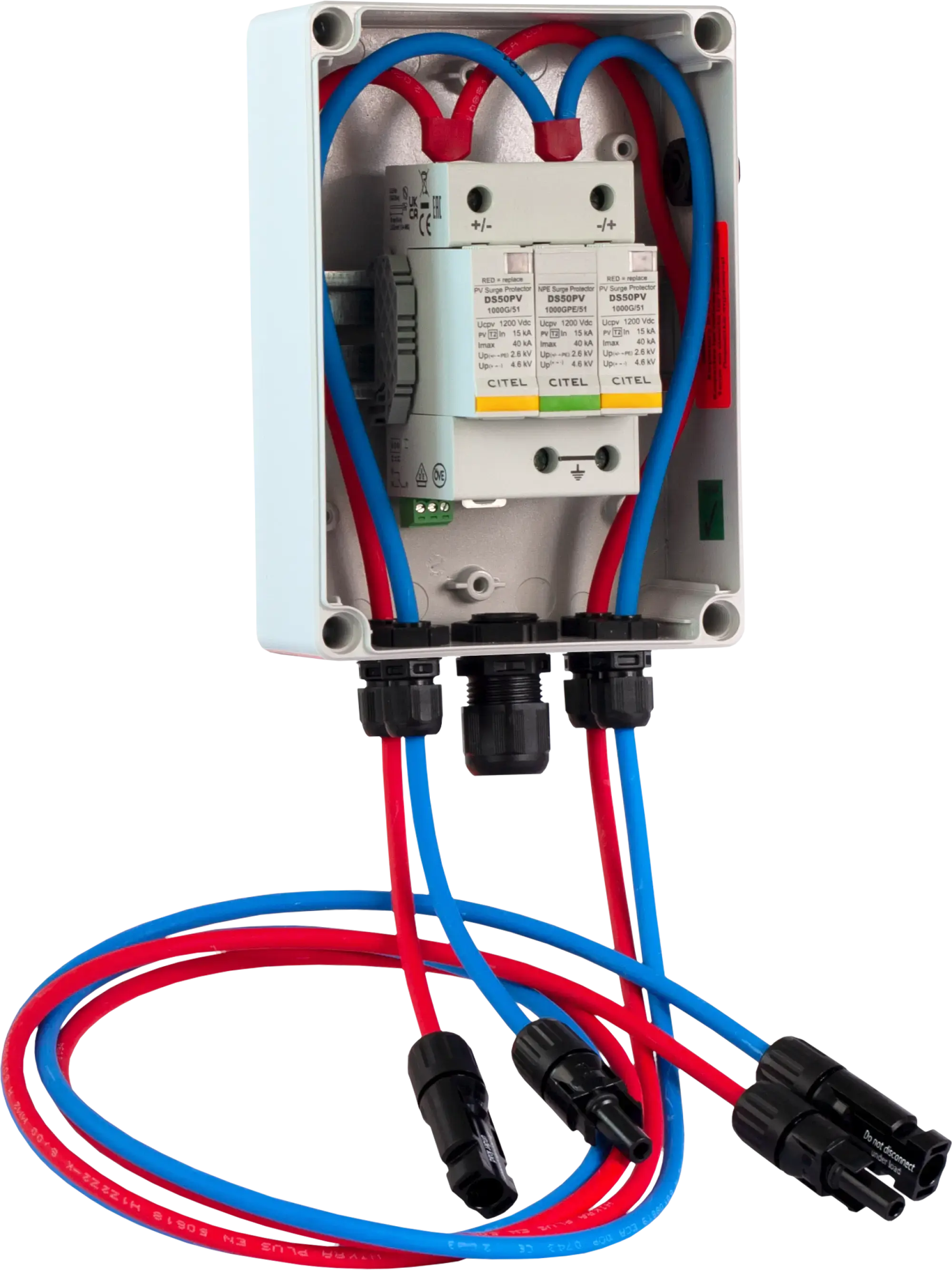 Citel 158554 Generatoranschlusskasten mit SPD Typ 2 bis 1200 VDC, 1-MPPT, 1 String MC4 (img_001)
