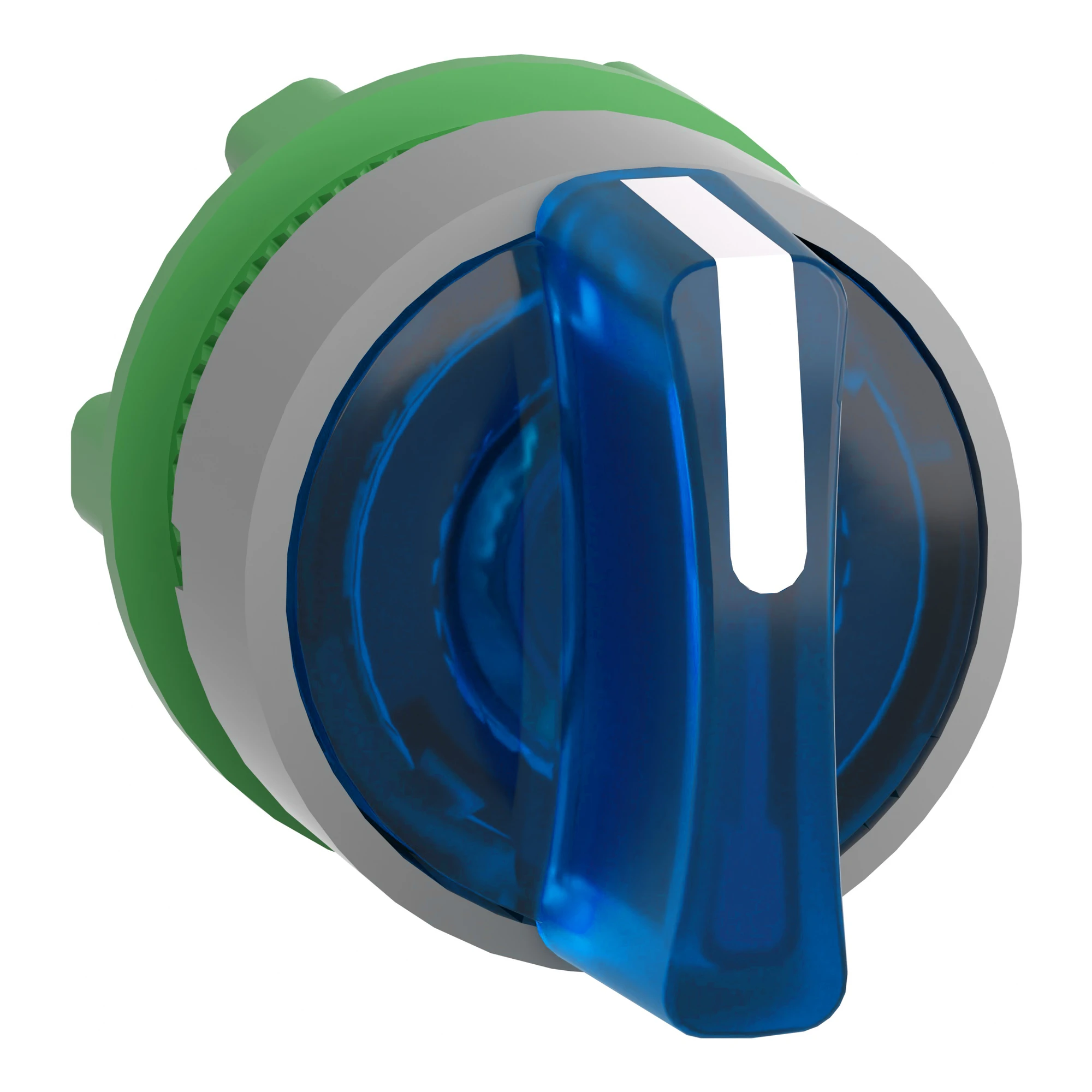 Schneider Electric ZB5AK1763C0 Illuminated selector switch, front element, Harmony XB5, plastic, 22mm, blue, for universal LED, 3 positions, momentary left (img_001)