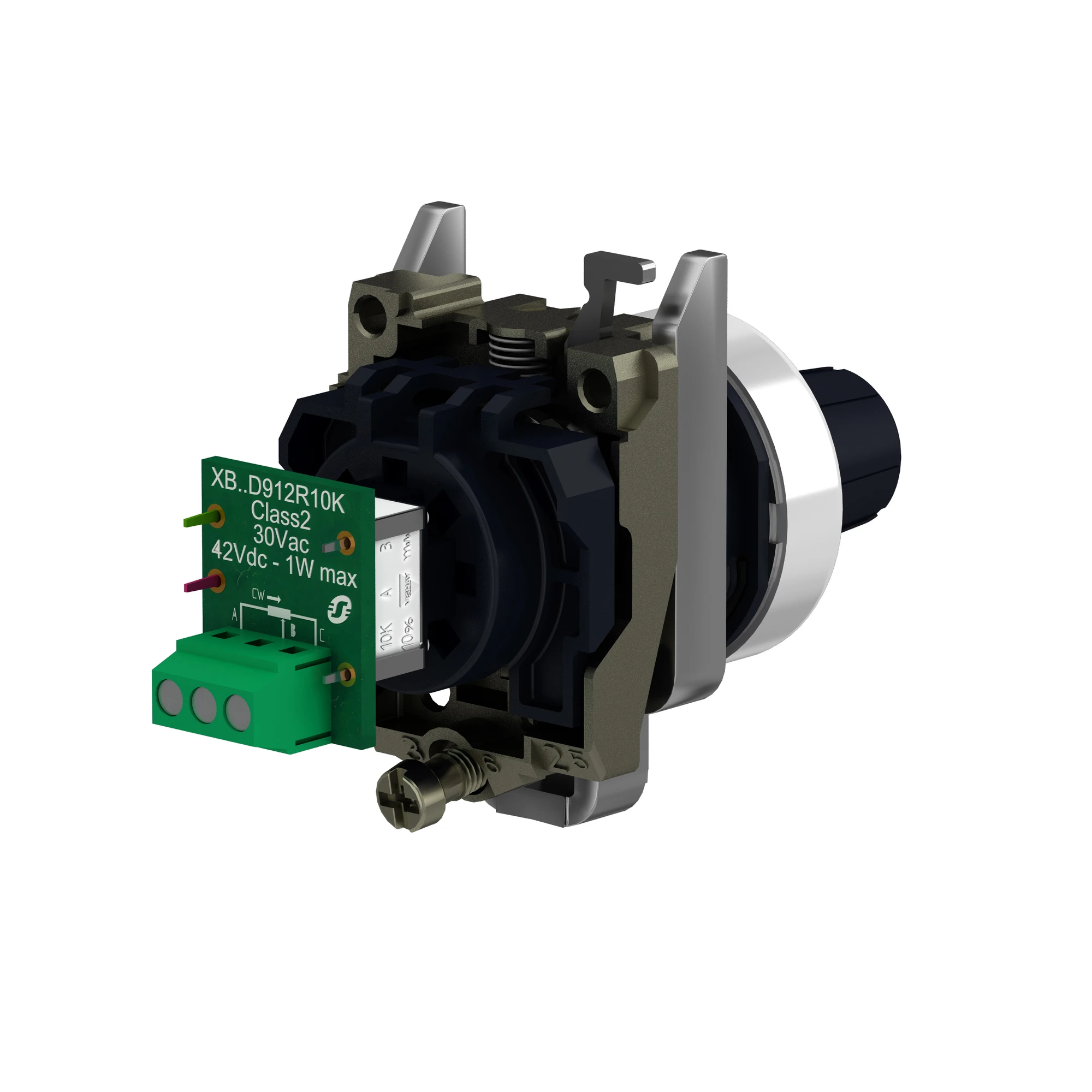 Schneider Electric XB4BD912R47K Potentiometer, Complete Unit, Harmony XB4, Metal, 22mm, Black, Resistance 47K Ohm (img_003)