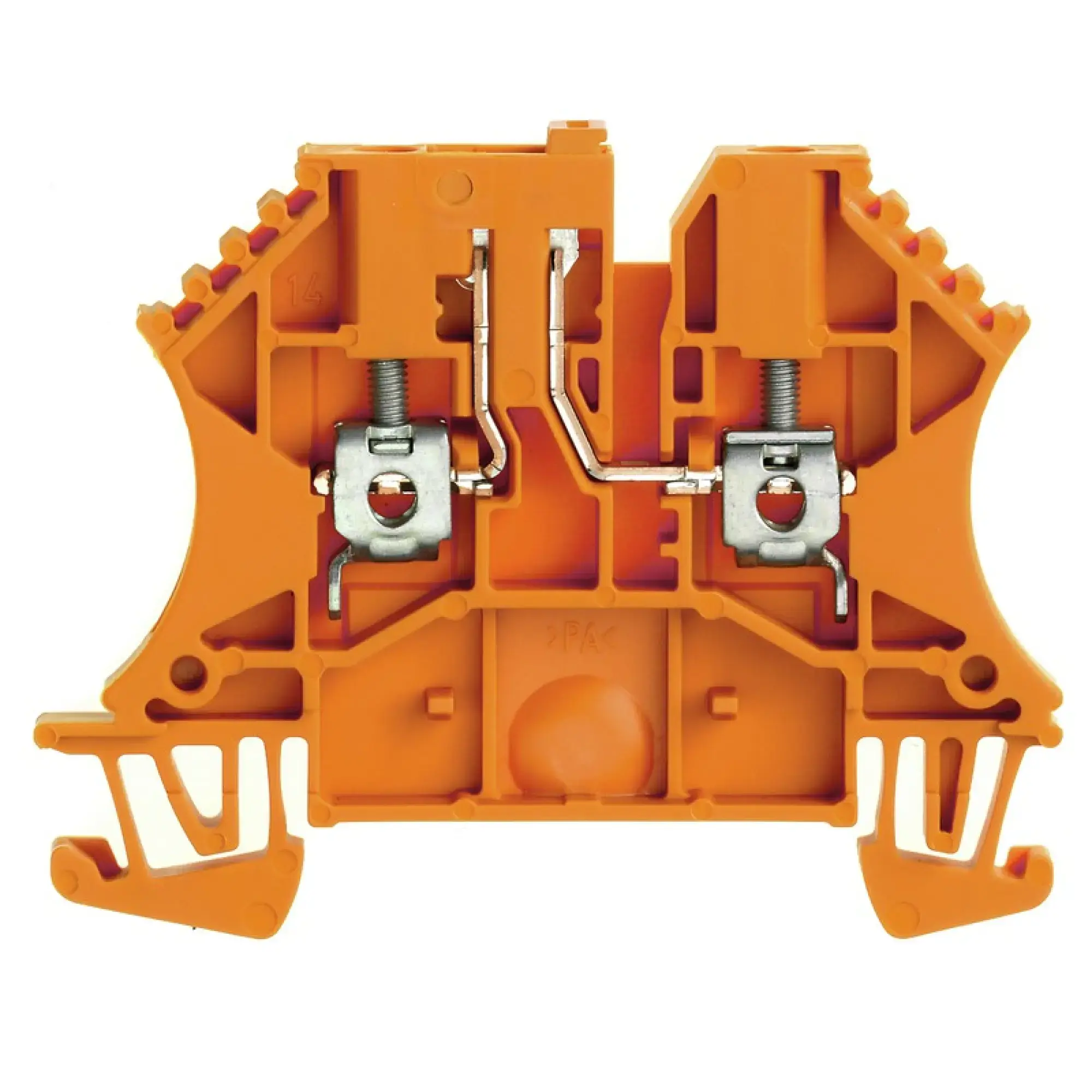 Weidmüller 1878530000 Test-disconnect terminal, Screw connection, orange, 2.5 mm², 24 A, 500 V, Number of connections: 2, Number of levels: 1 (img_001)