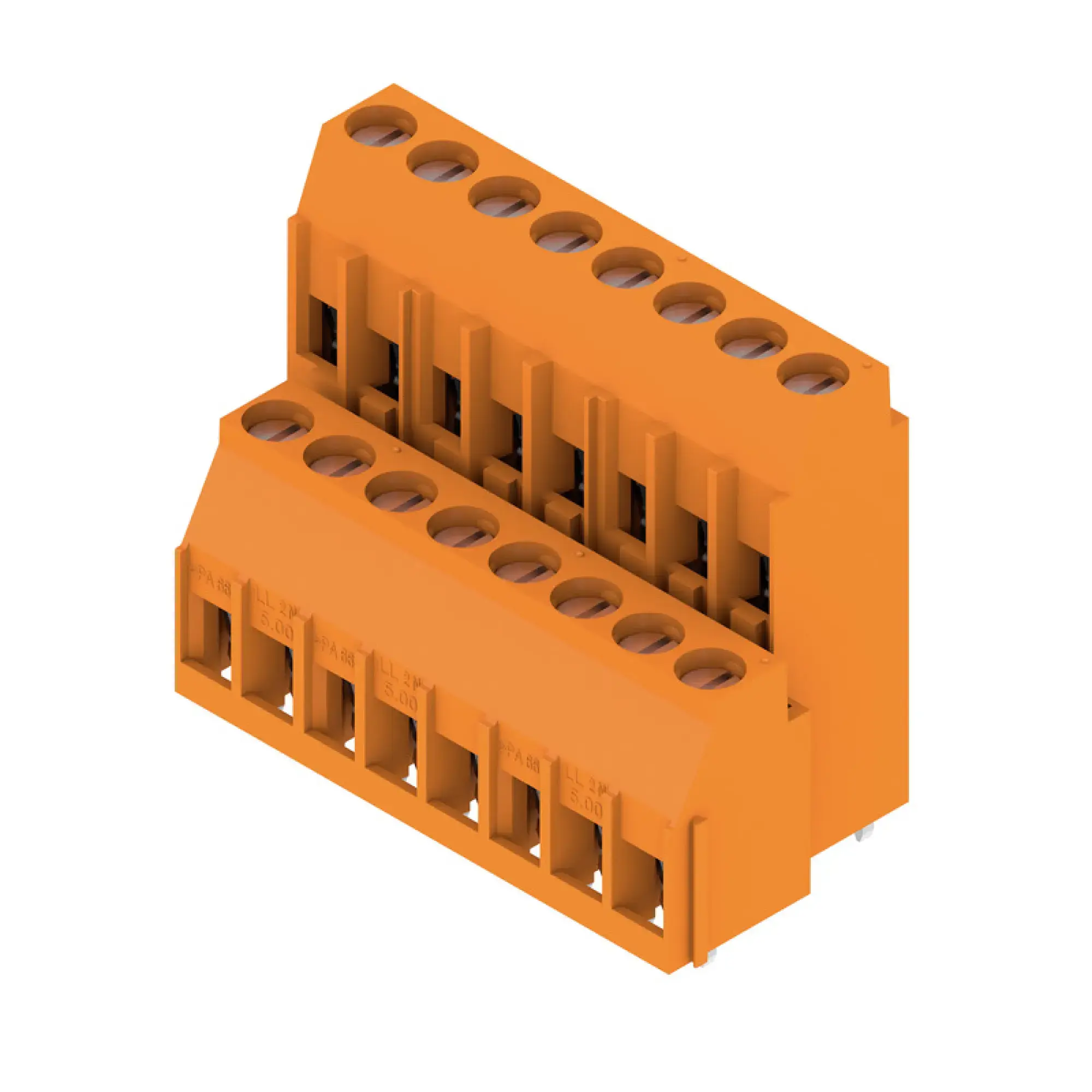 Weidmüller 1977310000 PCB terminal, 320 V, 32.5 A, Pitch in mm: 5.00, 6 mm², Number of poles: 16, Clamping yoke connection, THT solder connection, 90°, Box (img_001)