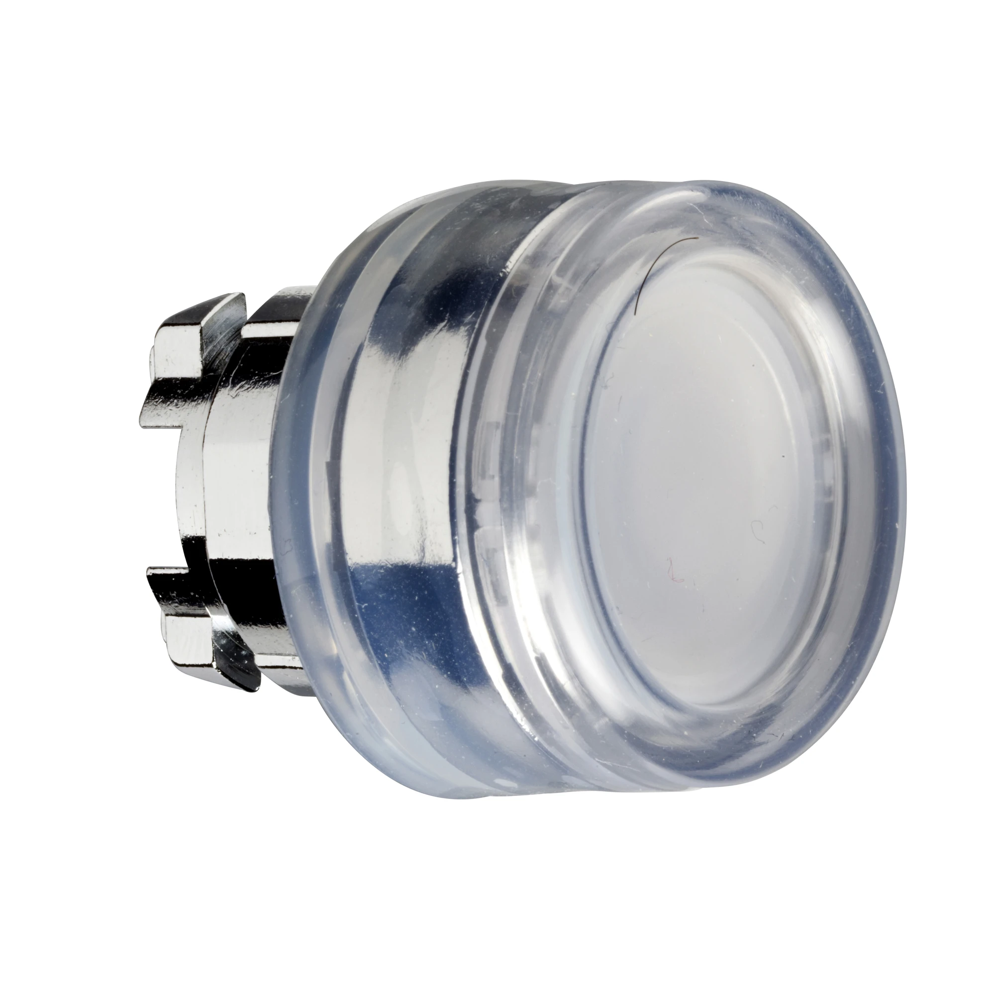 Schneider Electric ZB4BP18 Pushbutton, Front Element, Harmony XB4, Metal, 22mm, White, Unlabelled, Momentary, With Protective Cap, For Insert Plate (img_001)