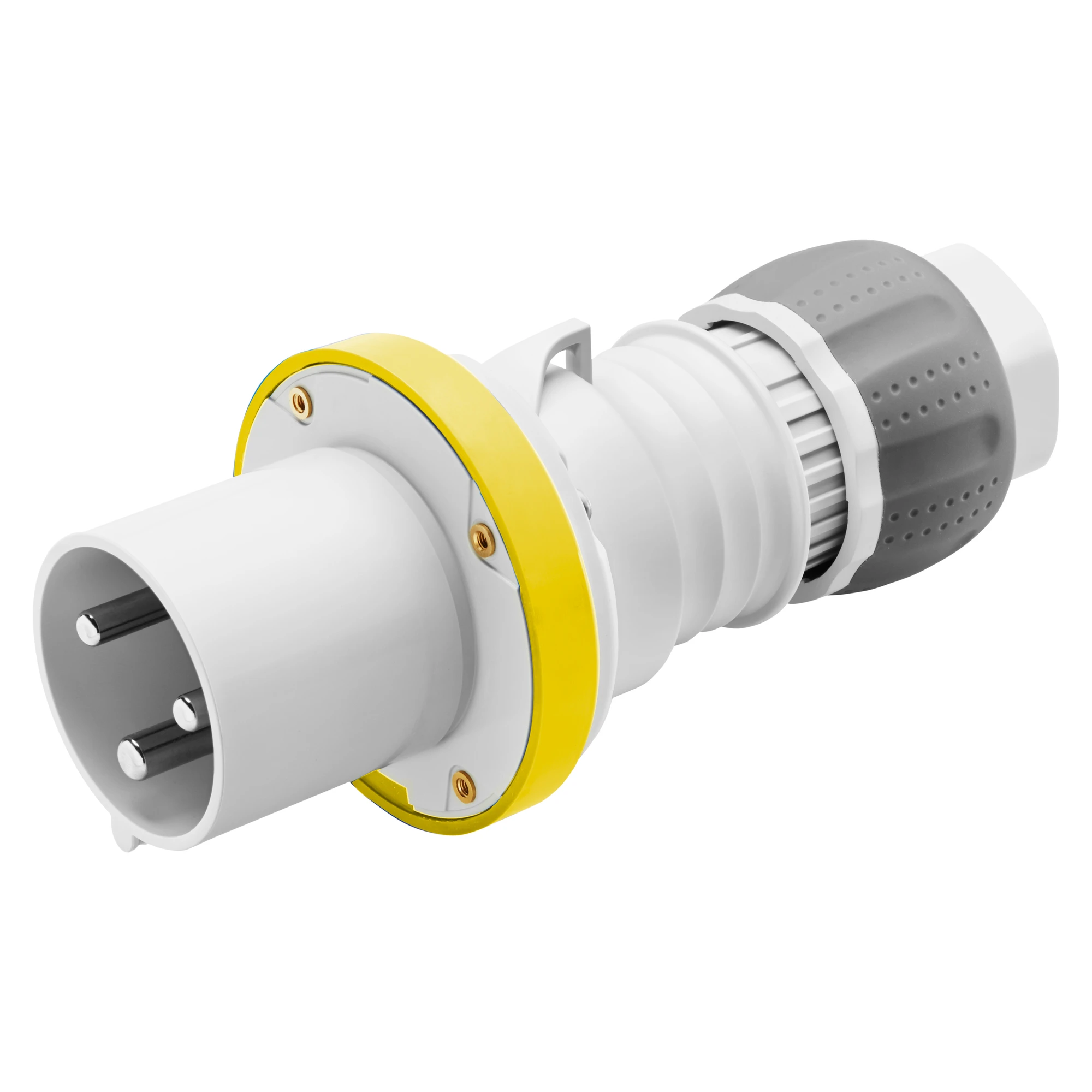 GEWISS GW61014H STRAIGHT PLUG HP - IP44/IP54 - 3P+E - 63A - 100-130V 50/60HZ - YELLOW - 4H - MANTLE TERMINAL (img_001)