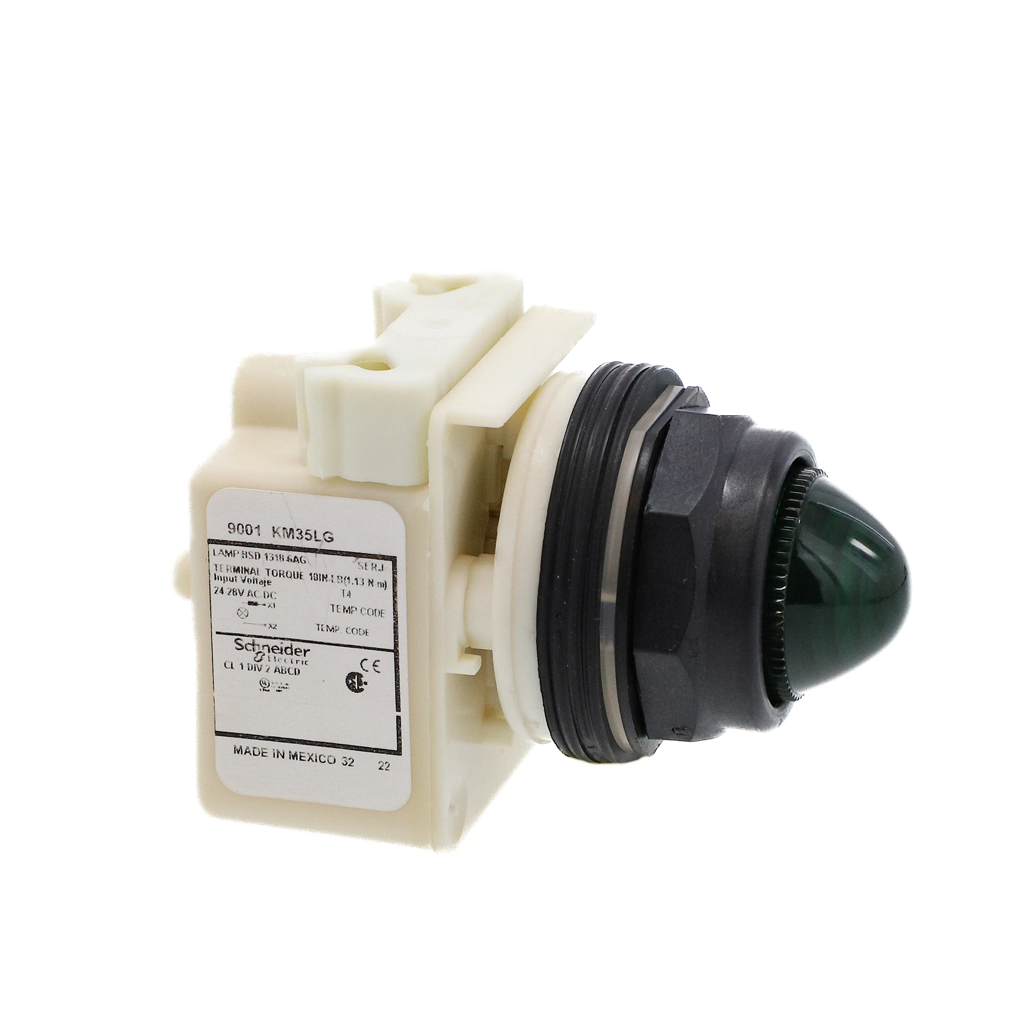 Schneider Electric 9001SKP35LGG9 Pilot light Ø 30, green, with high-intensity LED, BA 9s, 24V AC/DC- IP66 (img_004) Schneider Electric 9001SKP35LGG9 Pilot light Ø 30, green, with high-intensity LED, BA 9s, 24V AC/DC- IP66 (img_004)