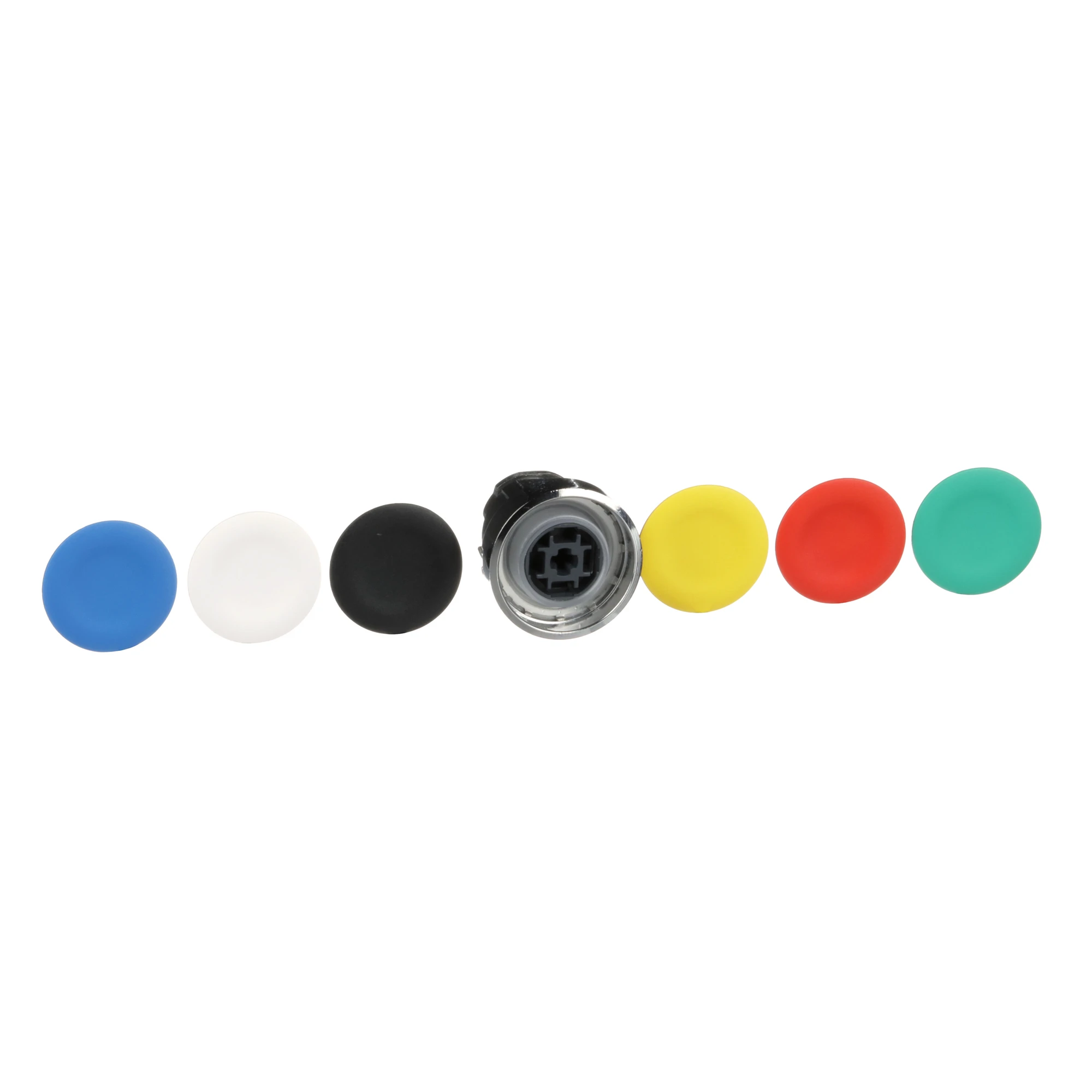 Schneider Electric ZB4BA9 Pushbutton, Front Element, Harmony XB4, Metal, 22mm, 6 Colored Button Labels, Unlabeled, Momentary (img_001)