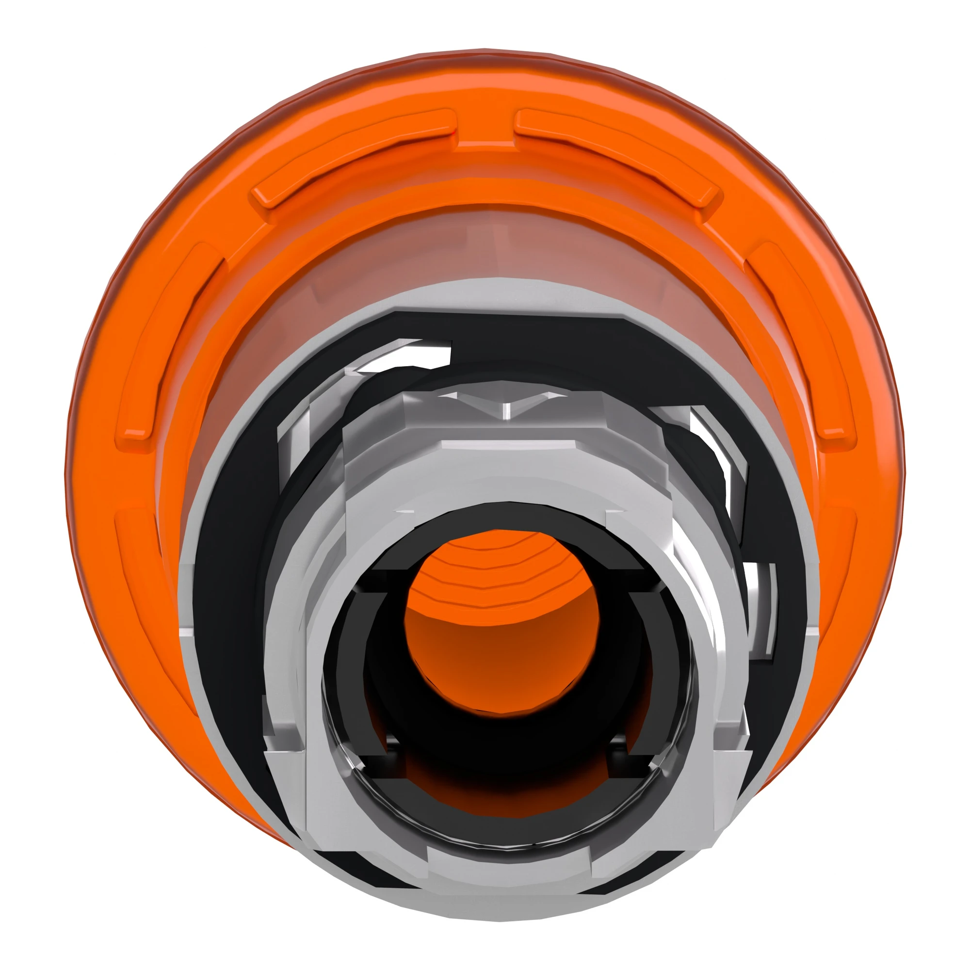 Schneider Electric ZB4BW653 Mushroom pushbutton, Front element, Harmony XB4, Metal, 22mm, illuminated, orange, pull release, for universal LED (img_002)
