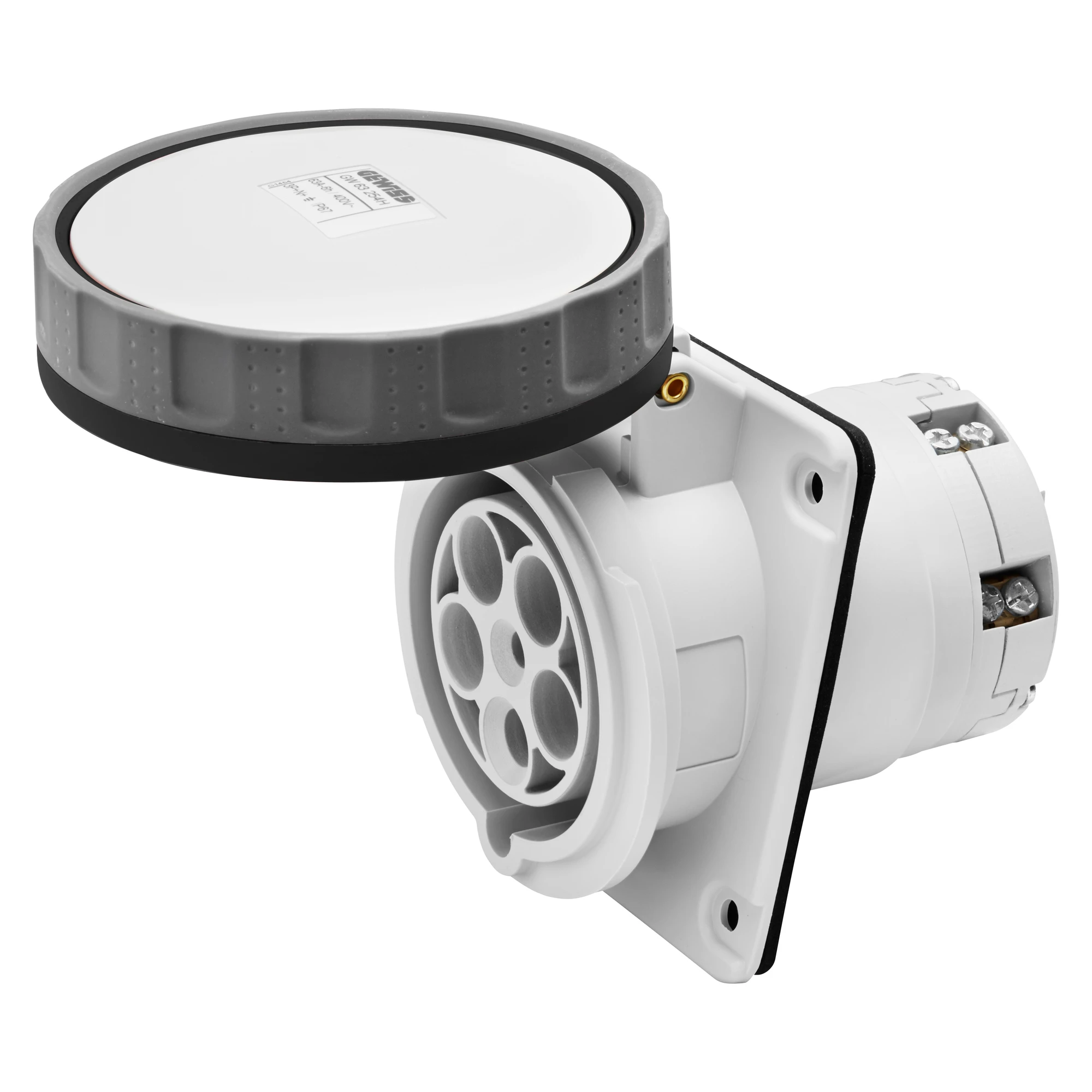 GEWISS GW62263H IEC Anbausteckdose 10° 500V 125A 7h 4P IP67 (img_001) GEWISS GW62263H IEC Anbausteckdose 10° 500V 125A 7h 4P IP67 (img_001)