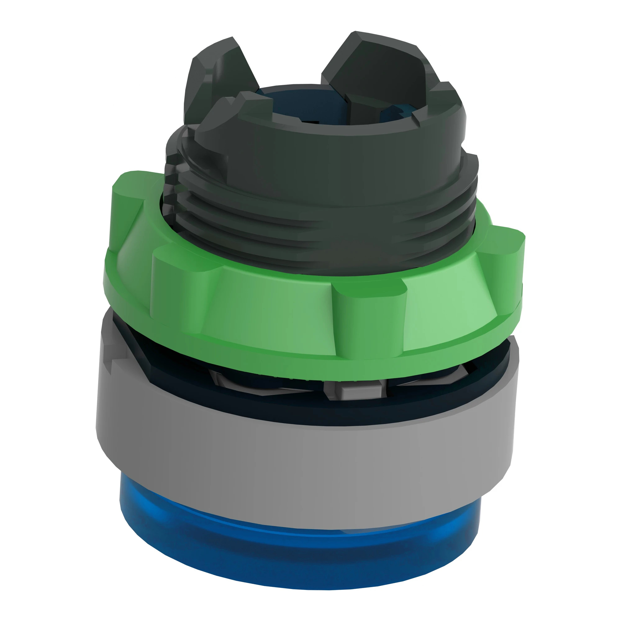 Schneider Electric ZB5AH63C0 Illuminated Pushbutton, Front Element, Harmony XB5, Plastic, 22mm, Light Grey, Blue, Projecting, for Universal LED, Latching (img_007)