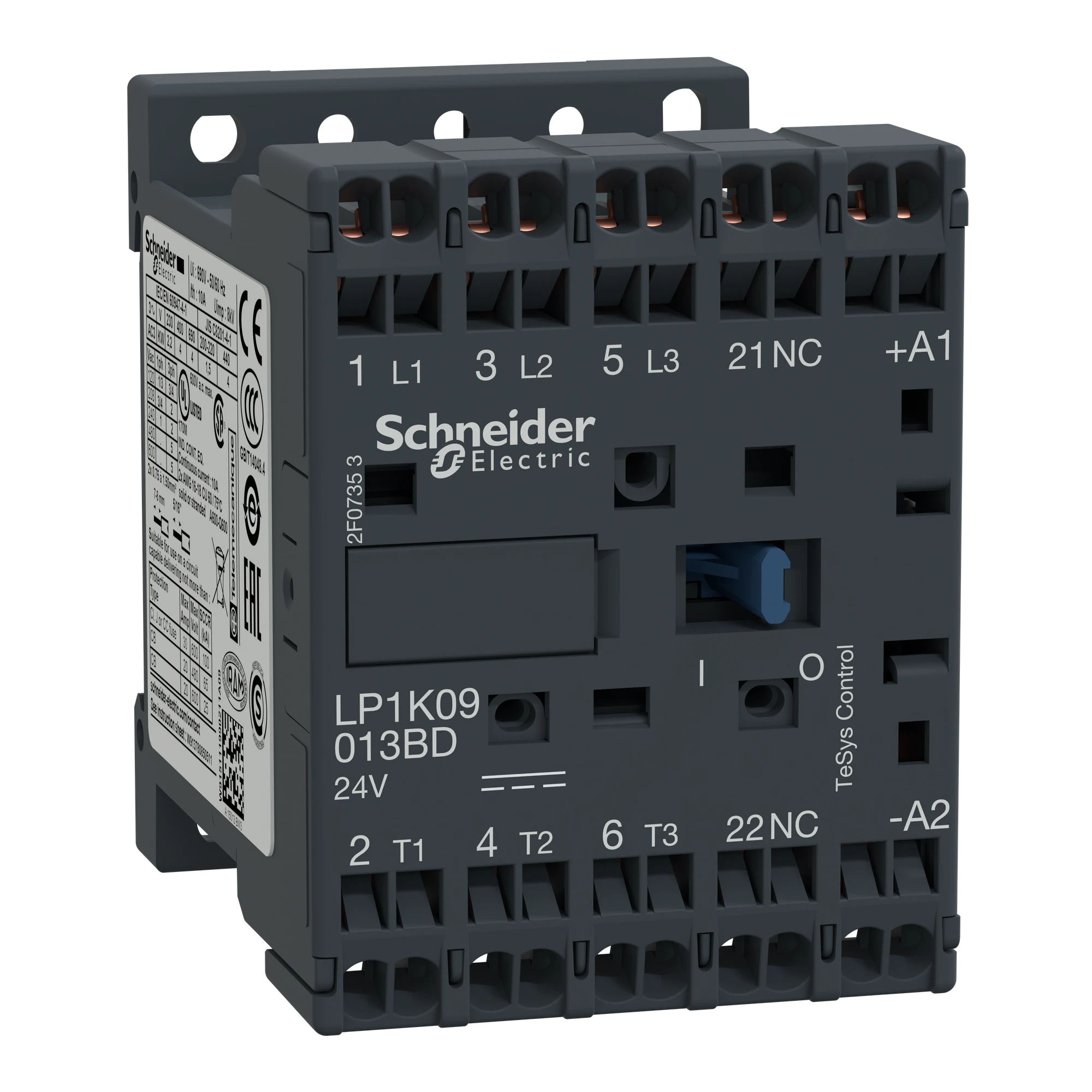 Schneider Electric LP1K09013BD Power contactor LP1K 3p, +1NO, 4 kW, 9 A, 400 V AC3, coil 24 V DC (img_001) Schneider Electric LP1K09013BD Power contactor LP1K 3p, +1NO, 4 kW, 9 A, 400 V AC3, coil 24 V DC (img_001)