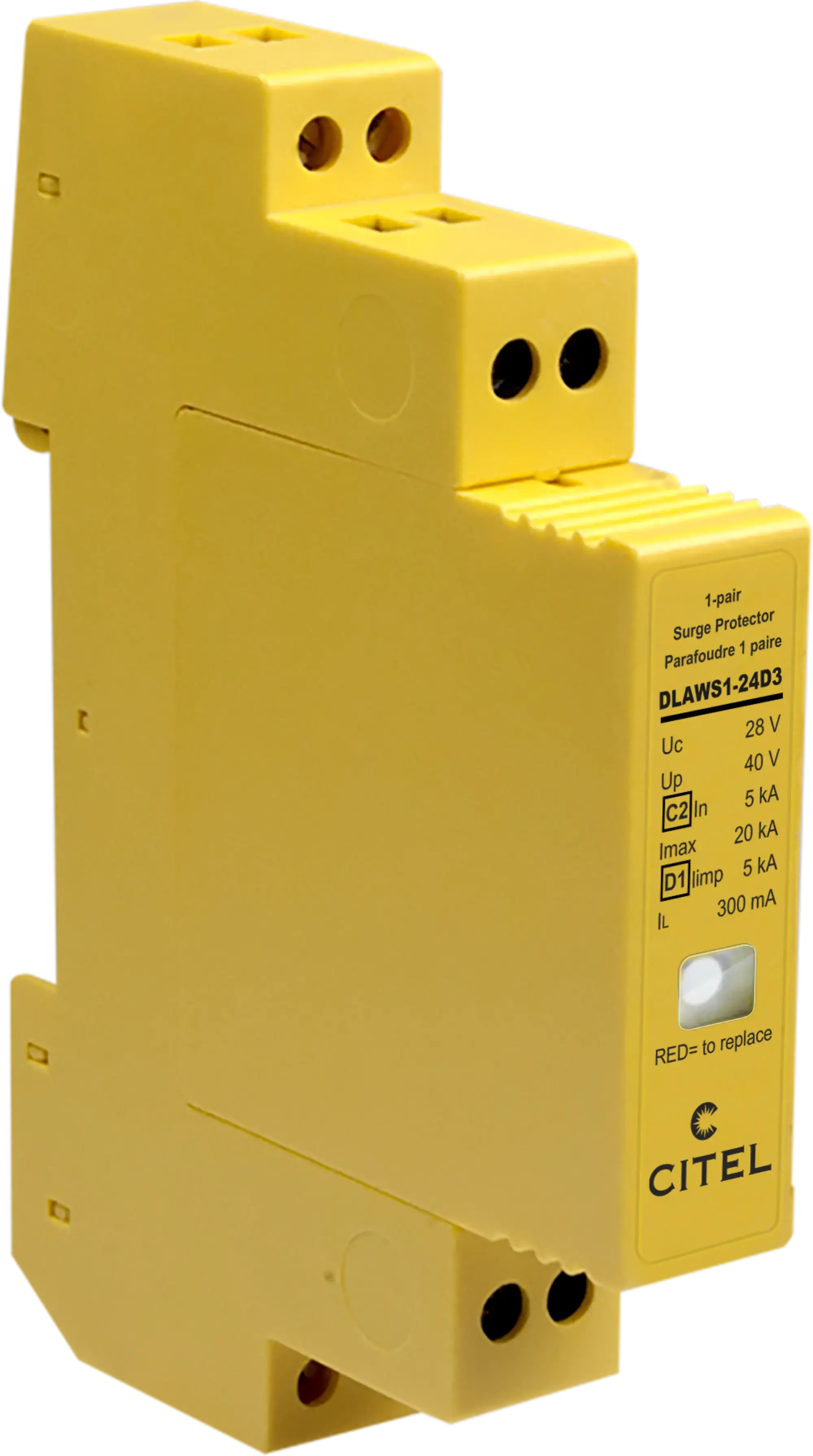 Citel 6419031 Überspannungsschutz C2/D1 für 2 Adern, Datenanwendungen bis 24 V, Statusanzeige (img_001)