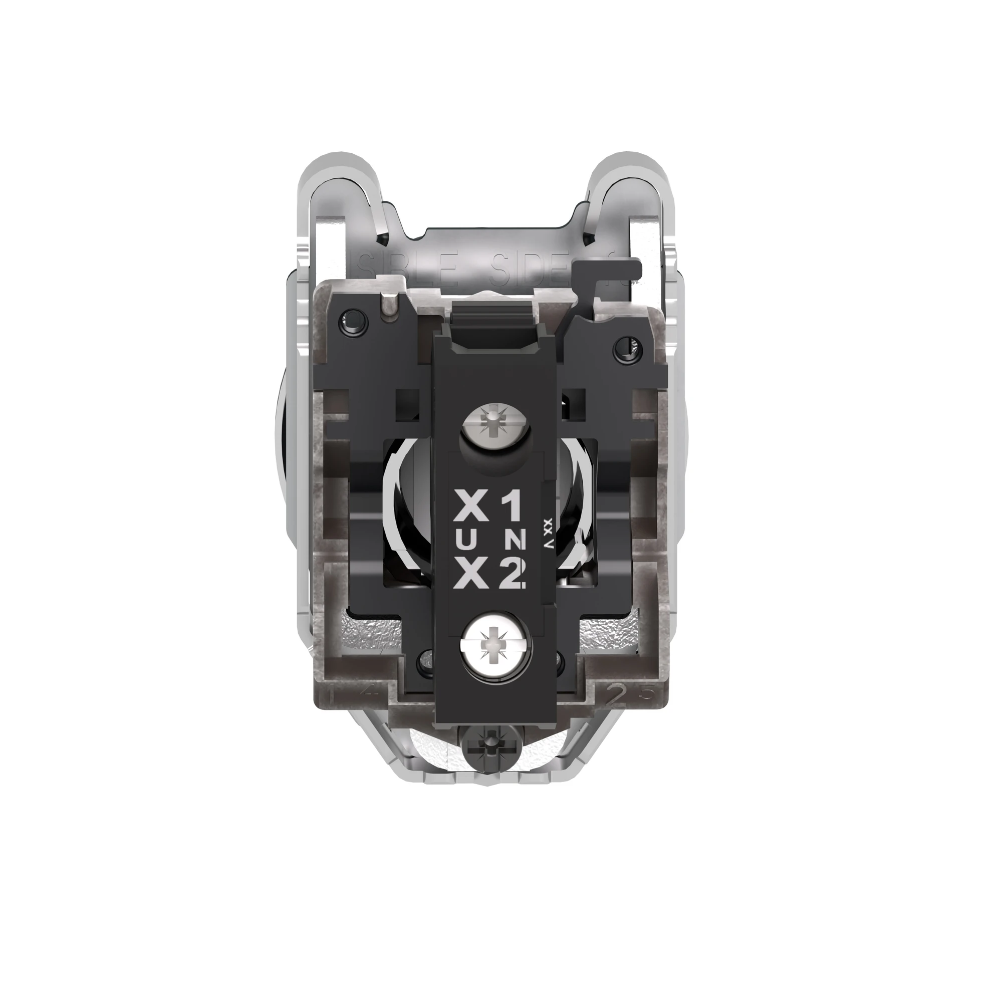 Schneider Electric XB4FVG6 Pilot light, Harmony XB4F, metal, 30mm, blue, universal LED, smooth dome, screw terminal, 110-120V AC (img_002)
